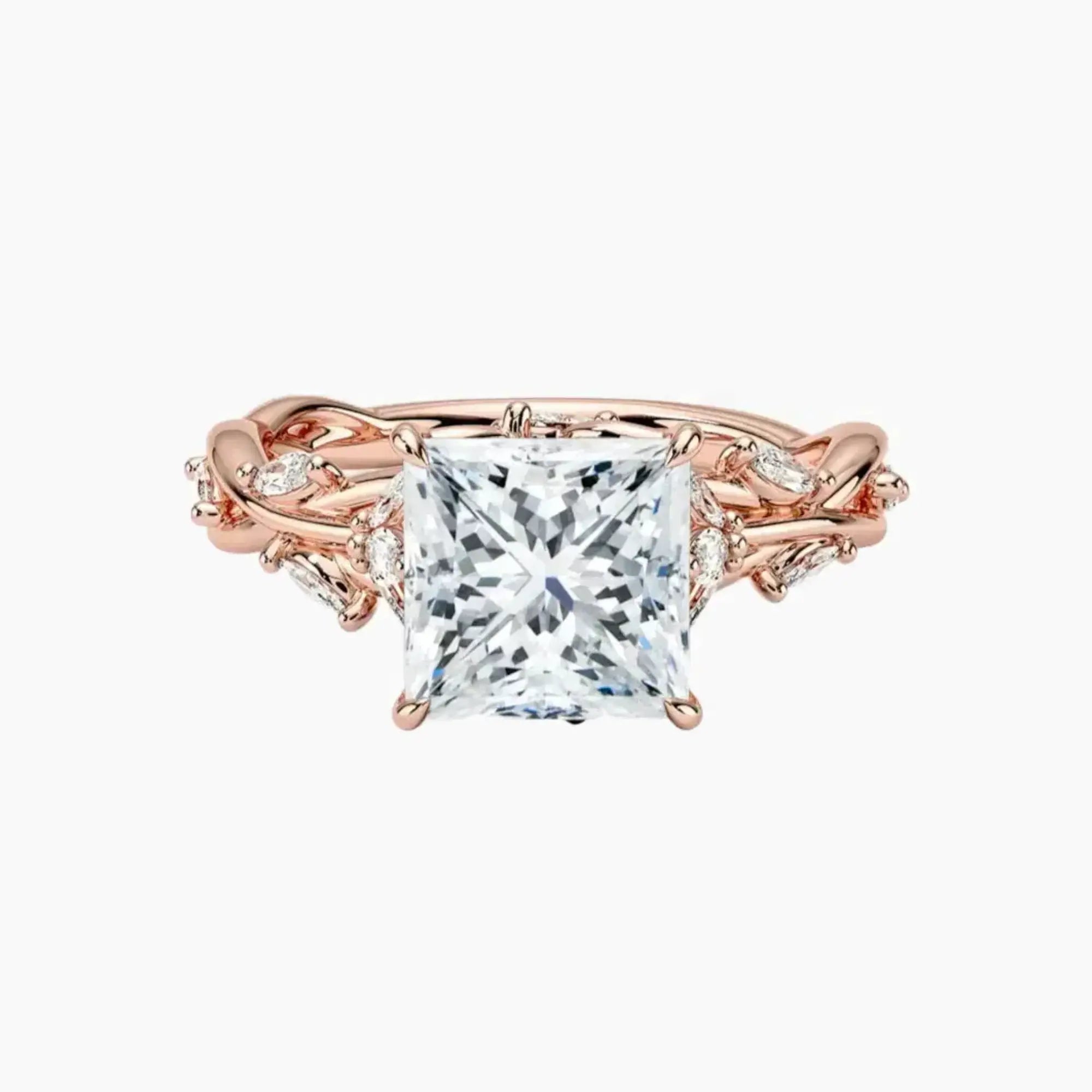 OBSER263 - Melia Princess engagement ring setting view 4