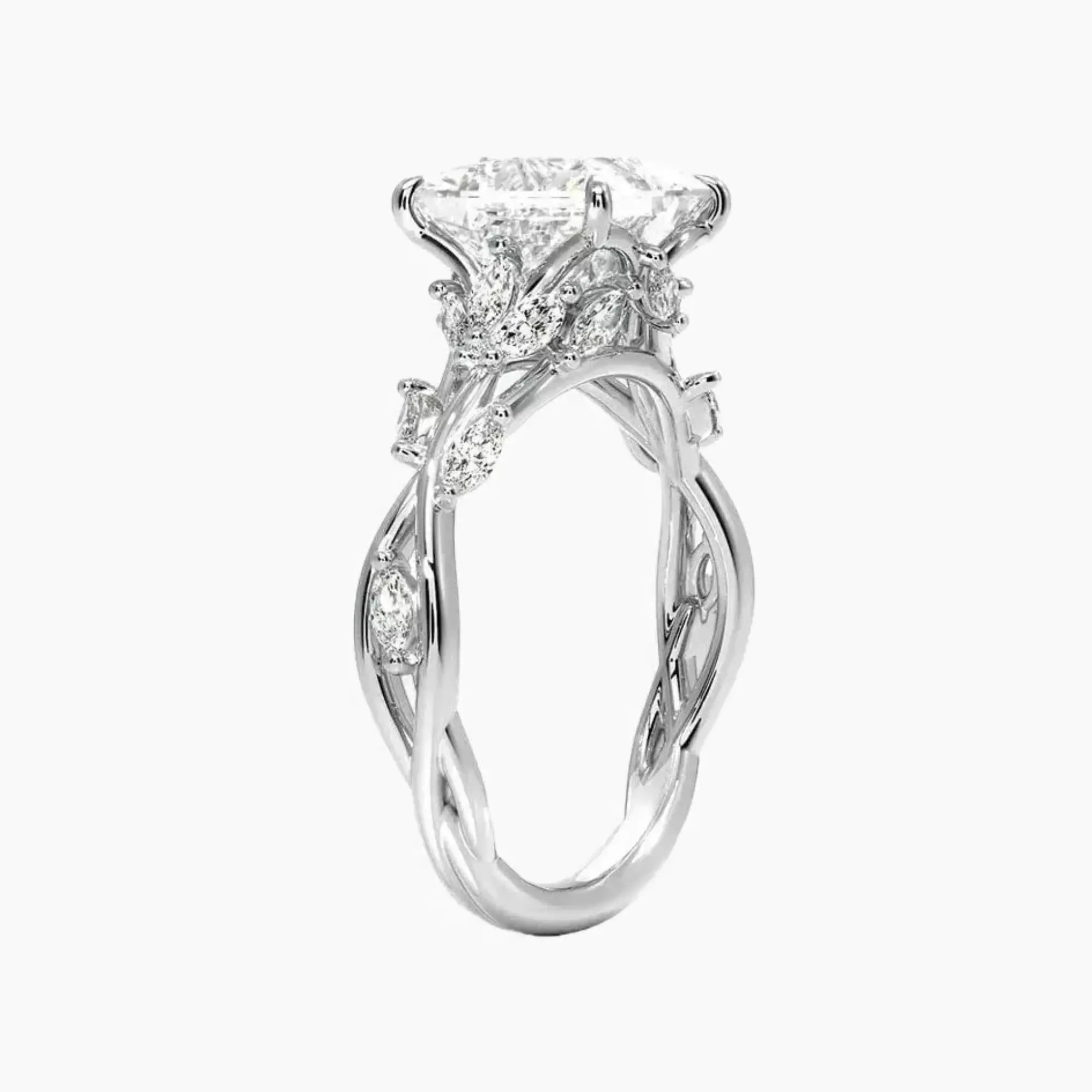 OBSER263 - Melia Princess engagement ring setting view 2