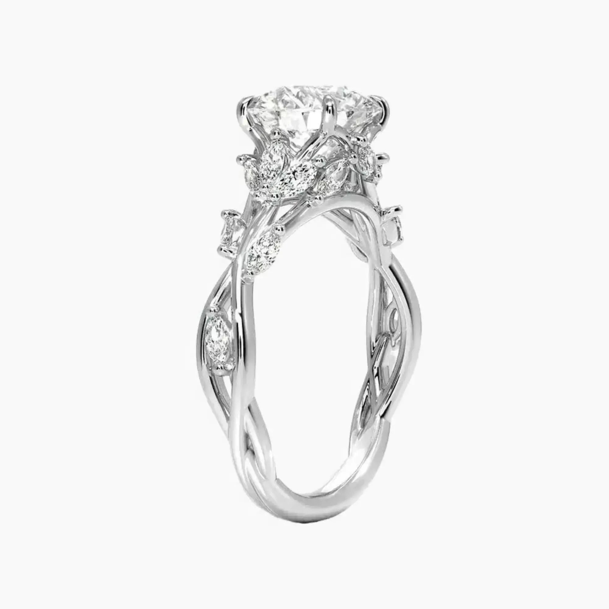 OBSER065 - Melia Round engagement ring setting view 2