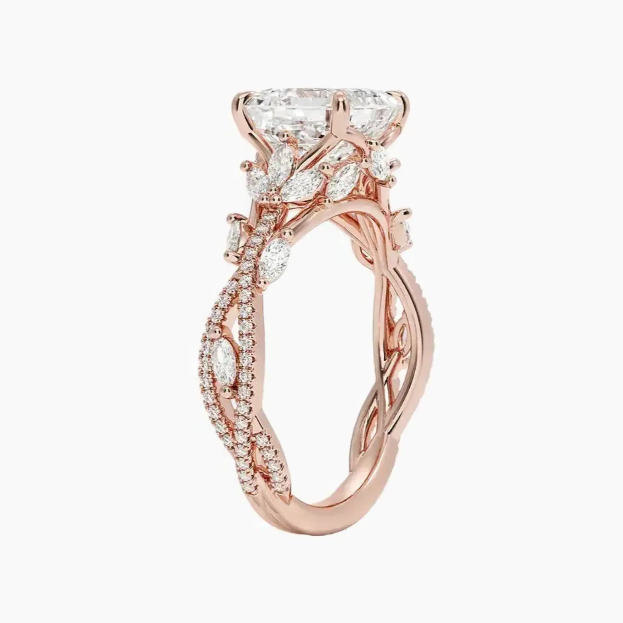 OBSER137 - Melia Adorned Asscher engagement ring setting view 5