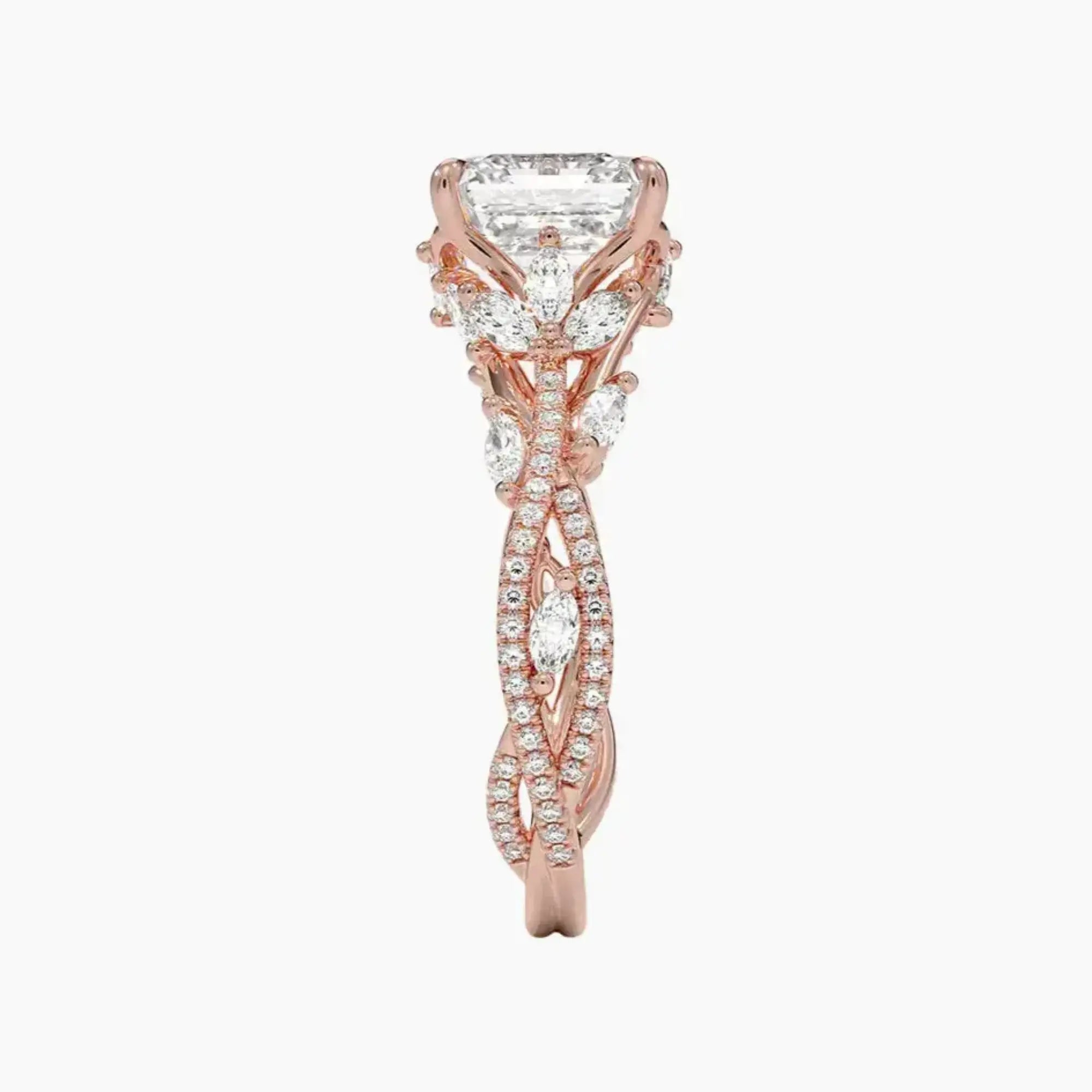 OBSER137 - Melia Adorned Asscher engagement ring setting view 6