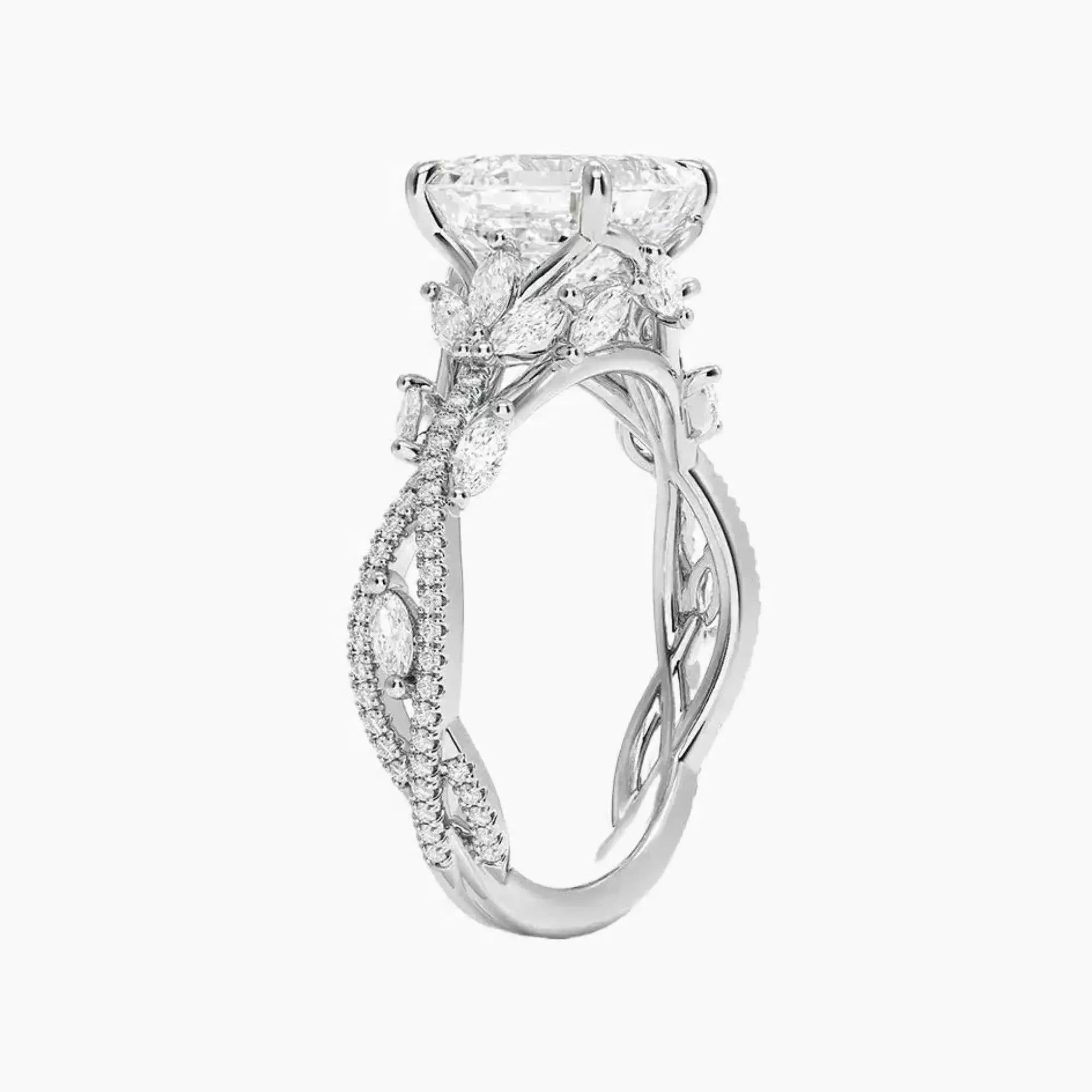 OBSER137 - Melia Adorned Asscher engagement ring setting view 2