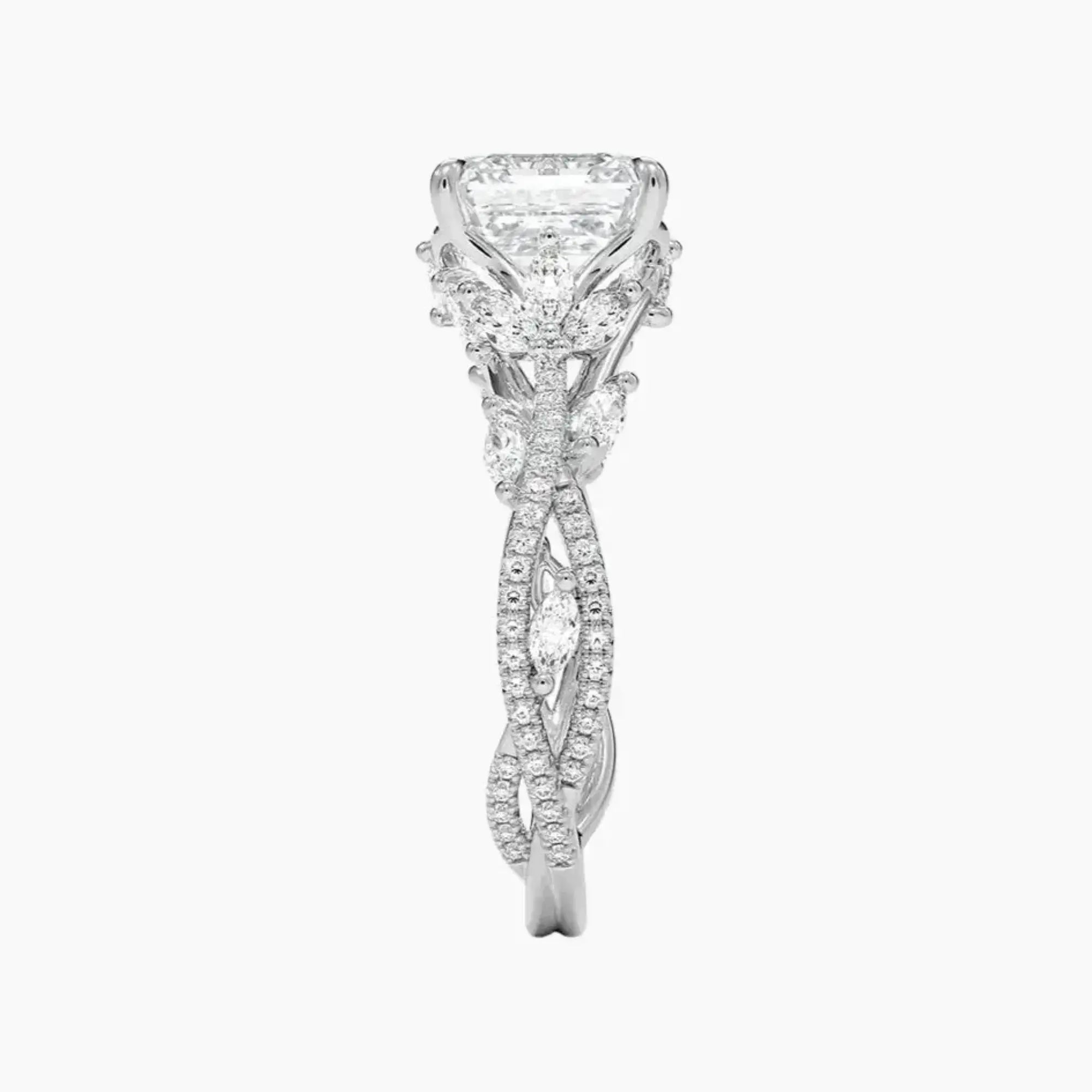 OBSER137 - Melia Adorned Asscher engagement ring setting view 3