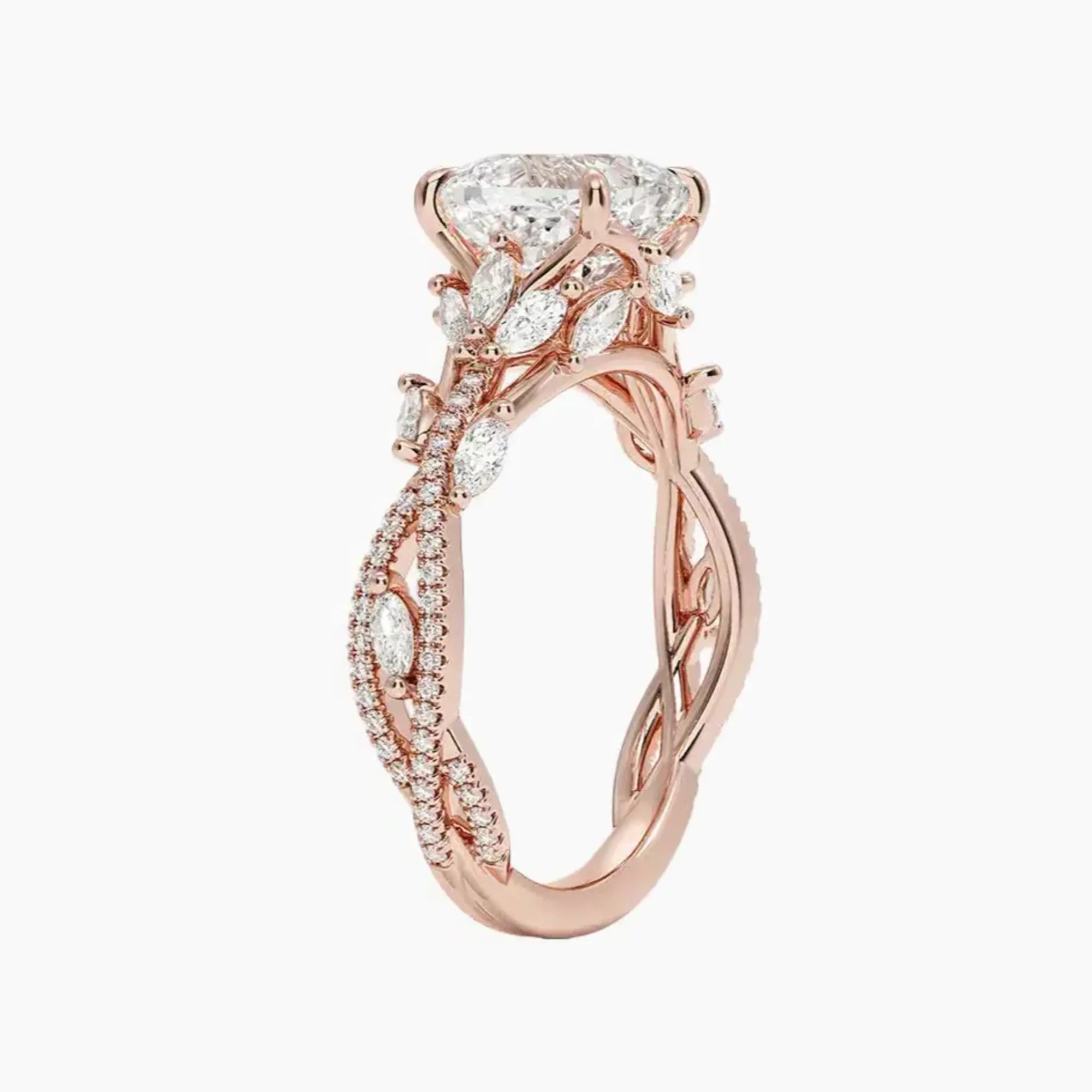 OBSER091 - Melia Adorned Cushion engagement ring setting view 5