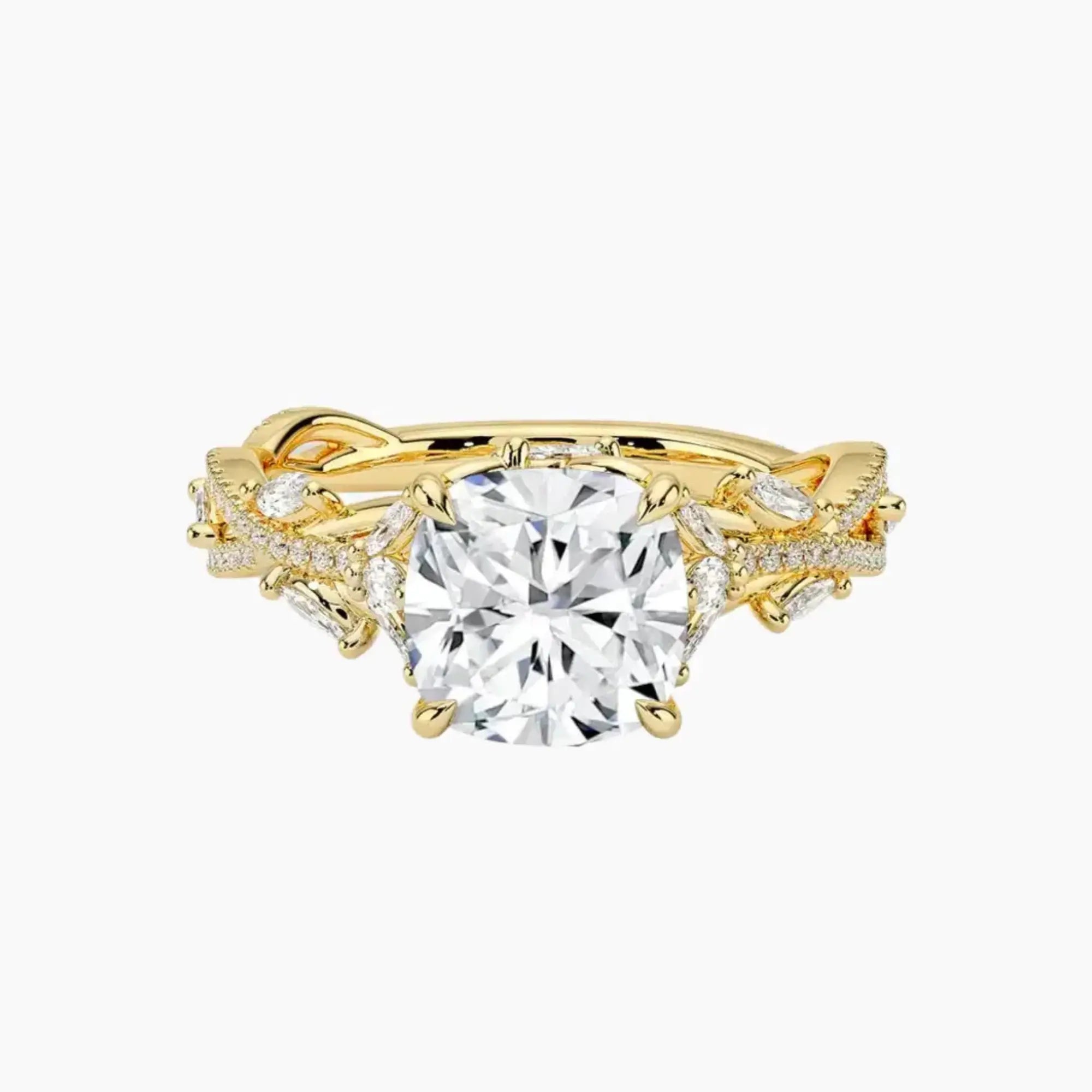 OBSER091 - Melia Adorned Cushion engagement ring setting view 7