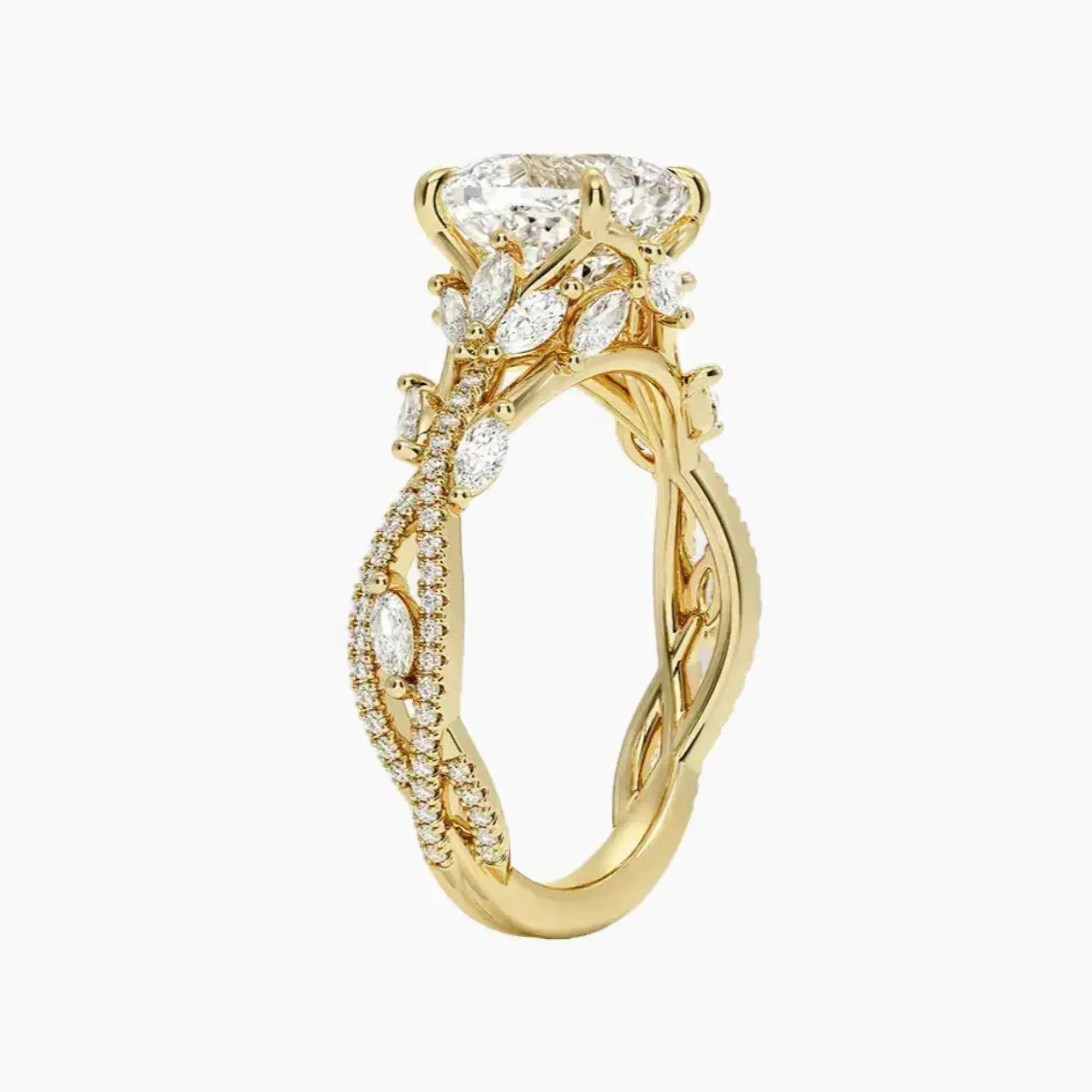 OBSER091 - Melia Adorned Cushion engagement ring setting view 8
