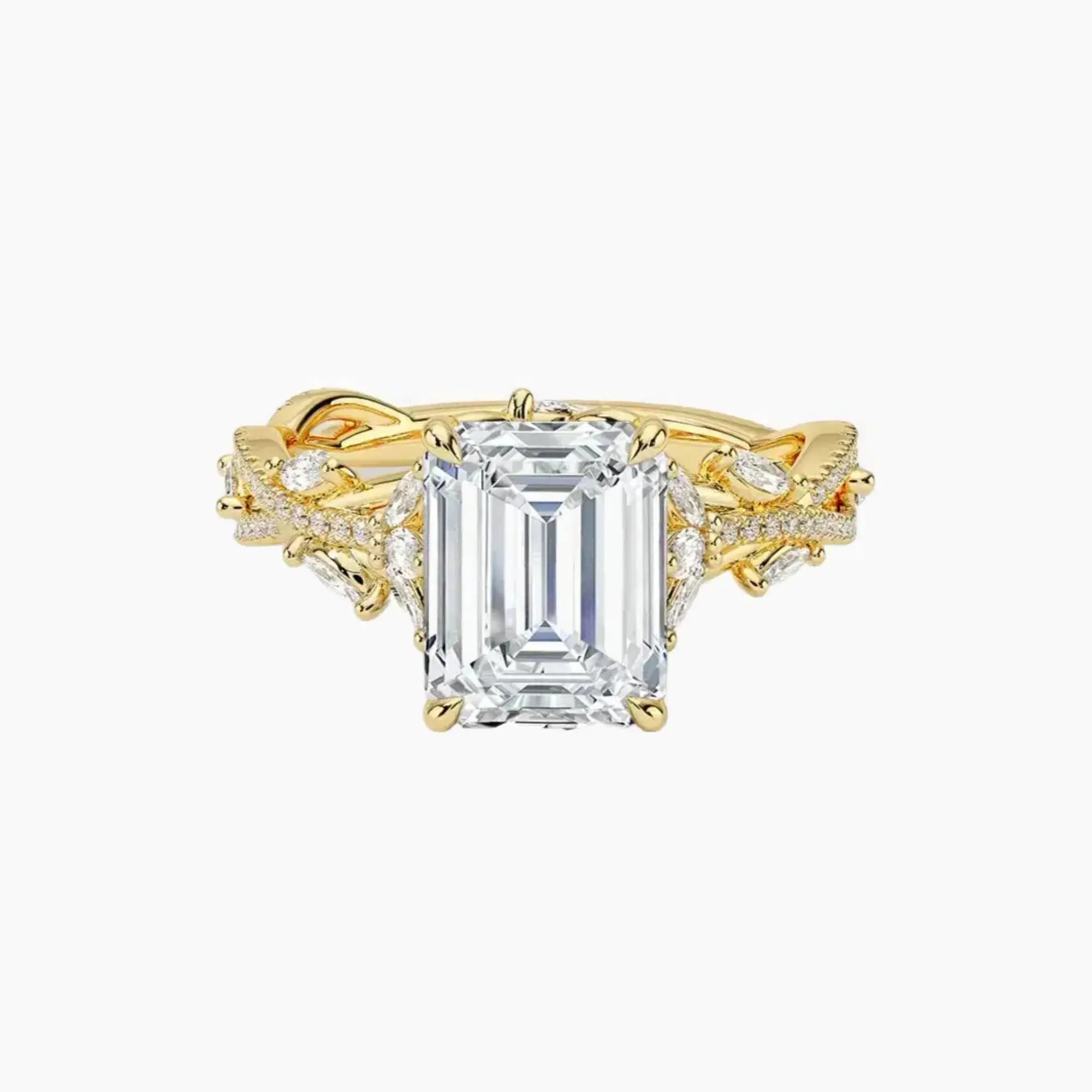 OBSER261 - Melia Adorned Emerald engagement ring setting view 7