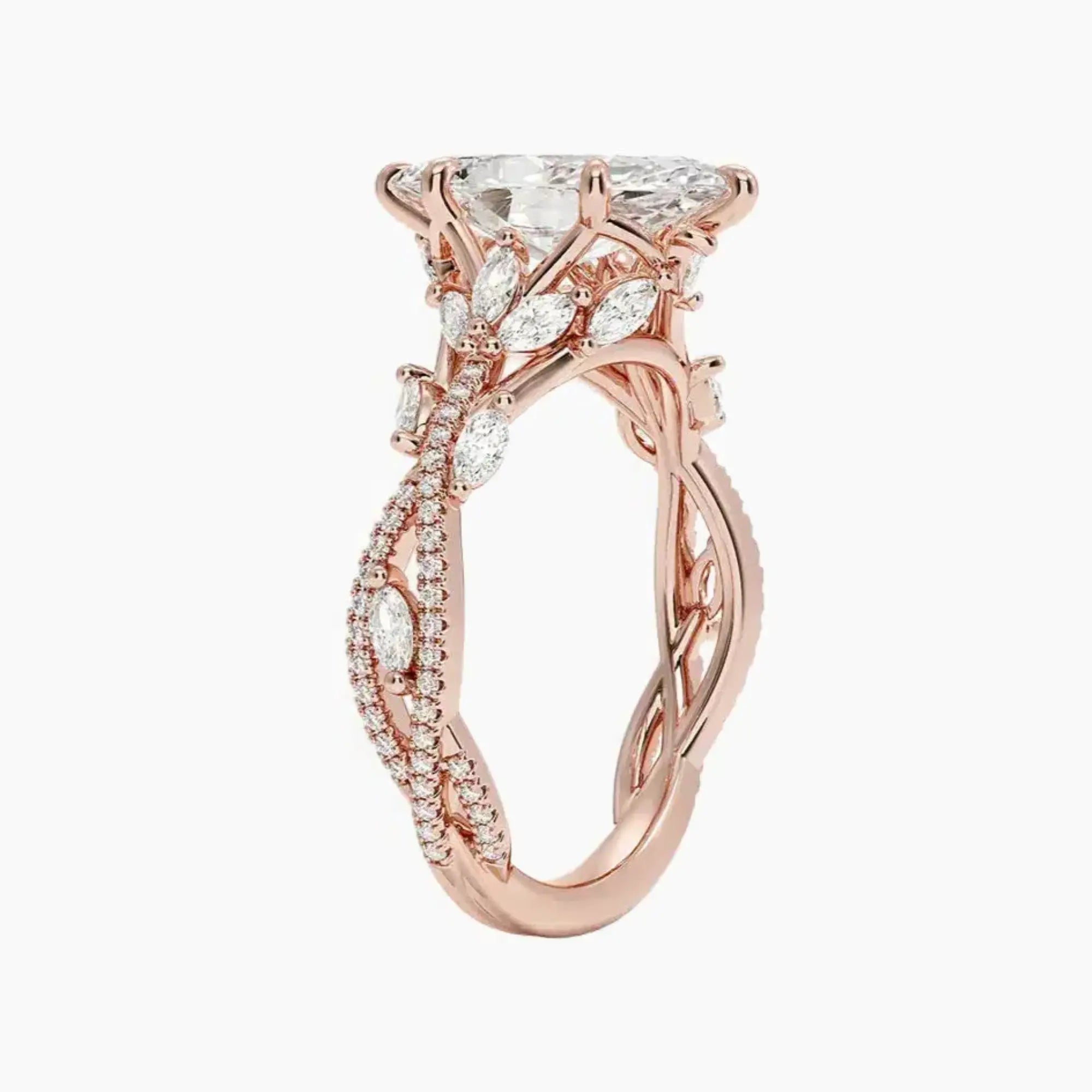OBSER001 - Melia Adorned Marquise engagement ring setting view 5