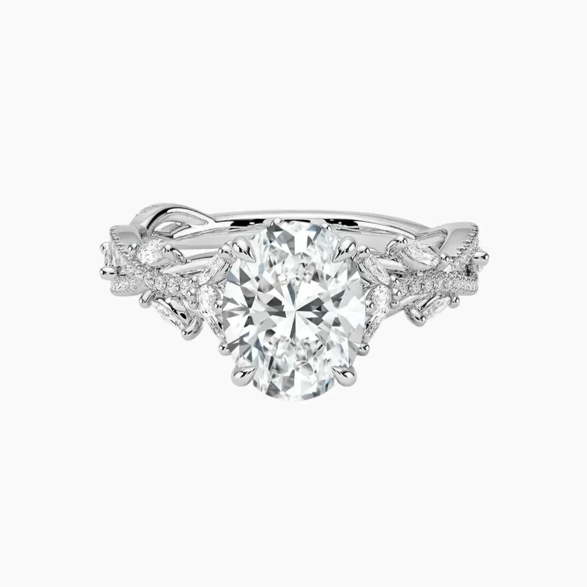 OBSER062 - Melia Adorned Oval engagement ring setting view 1