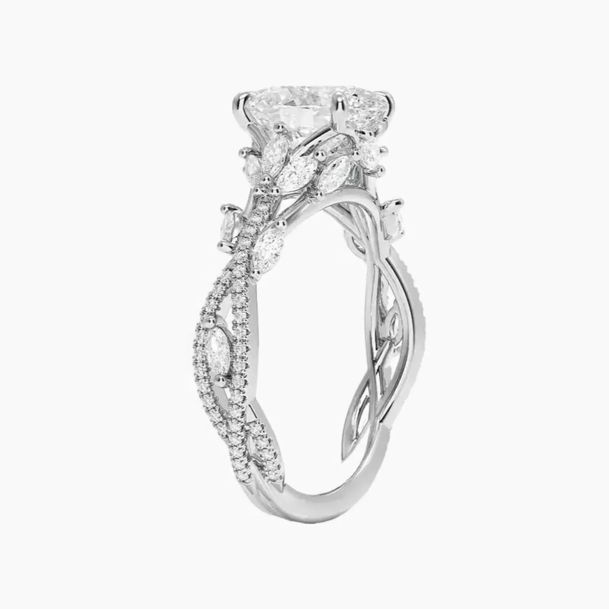 OBSER062 - Melia Adorned Oval engagement ring setting view 2