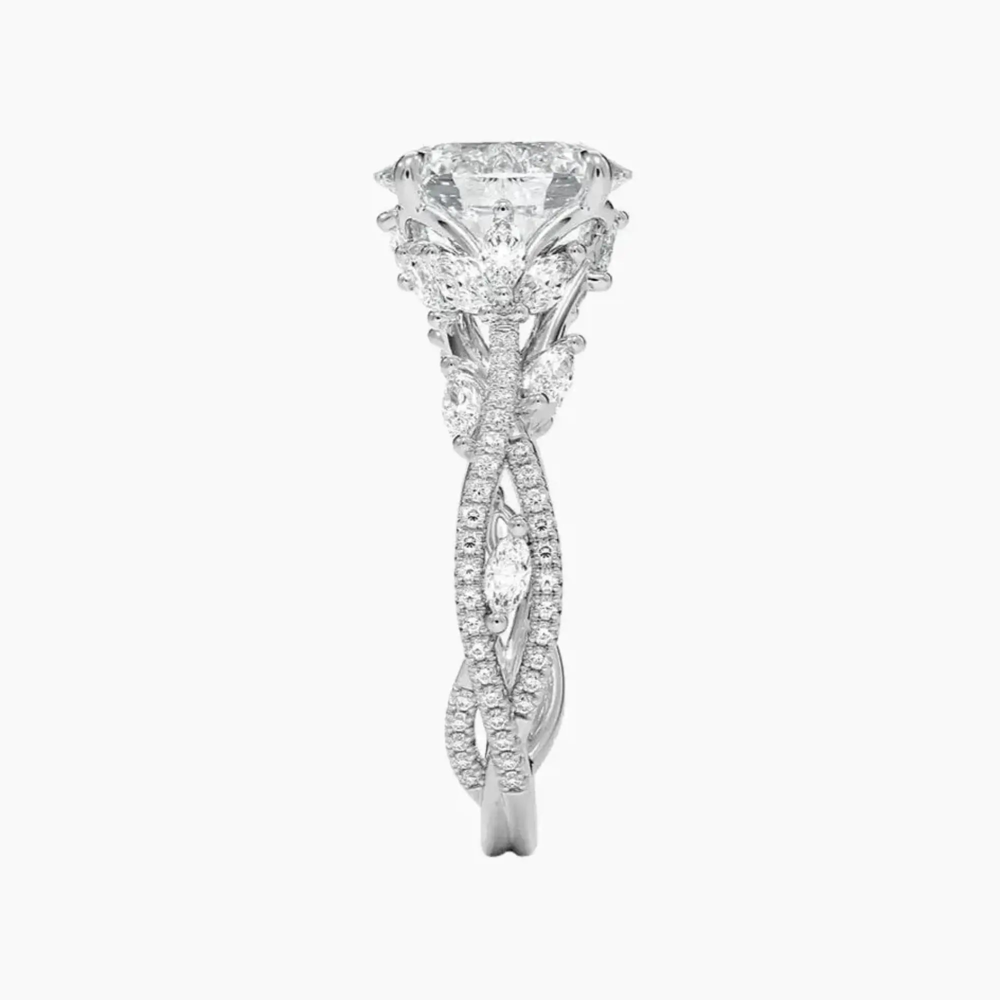 OBSER062 - Melia Adorned Oval engagement ring setting view 3