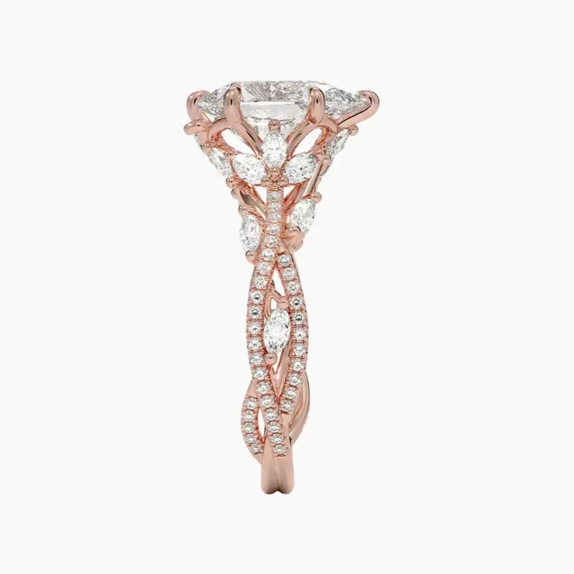 OBSER061 - Melia Adorned Pear engagement ring setting view 6
