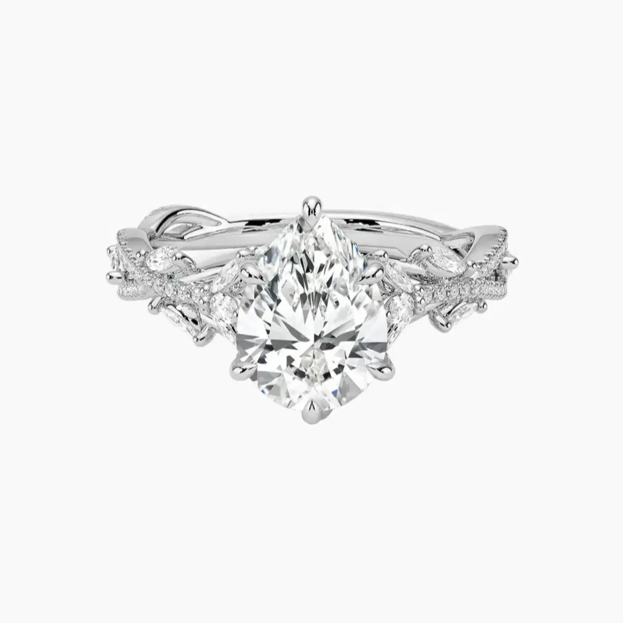 OBSER061 - Melia Adorned Pear engagement ring setting view 1