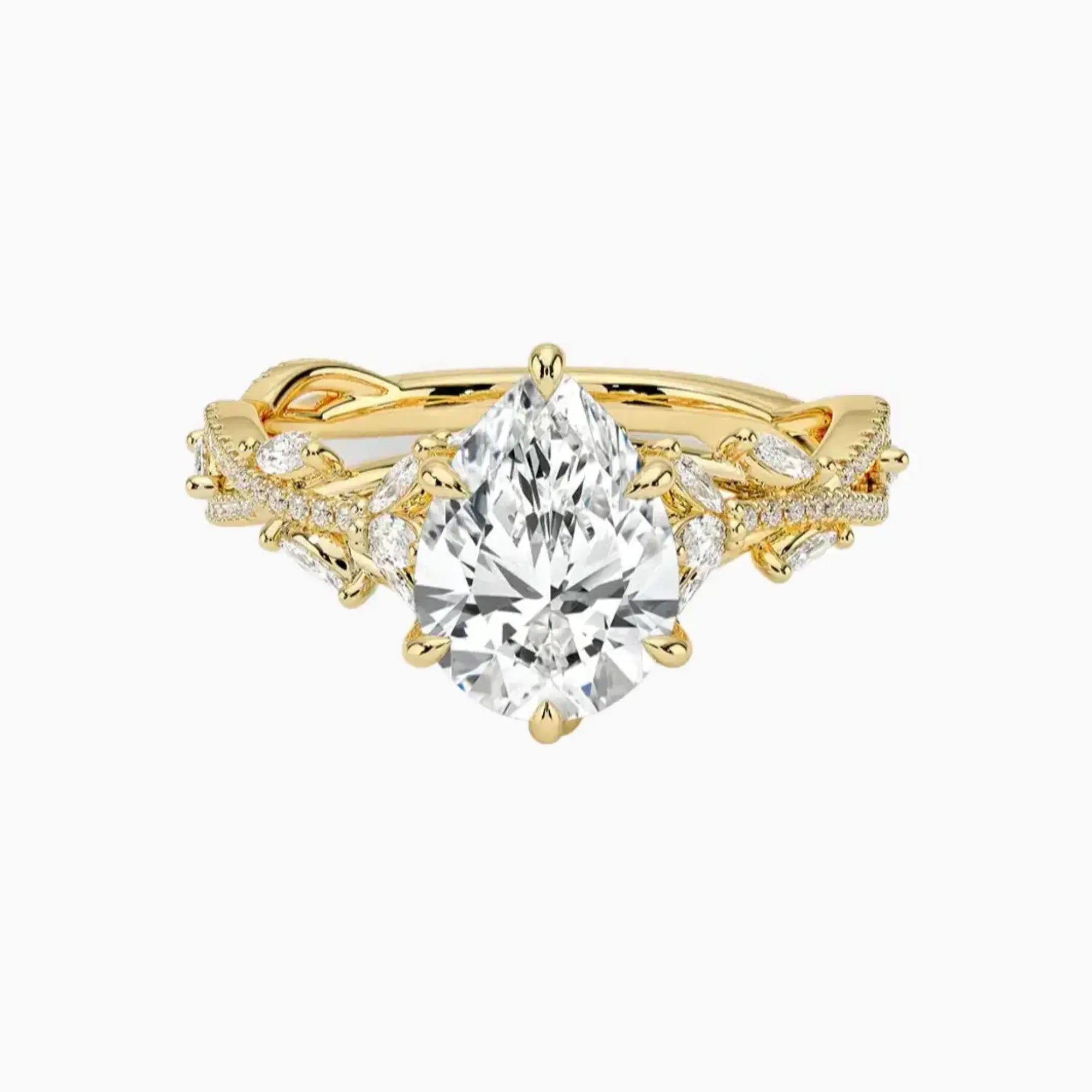 OBSER061 - Melia Adorned Pear engagement ring setting view 7