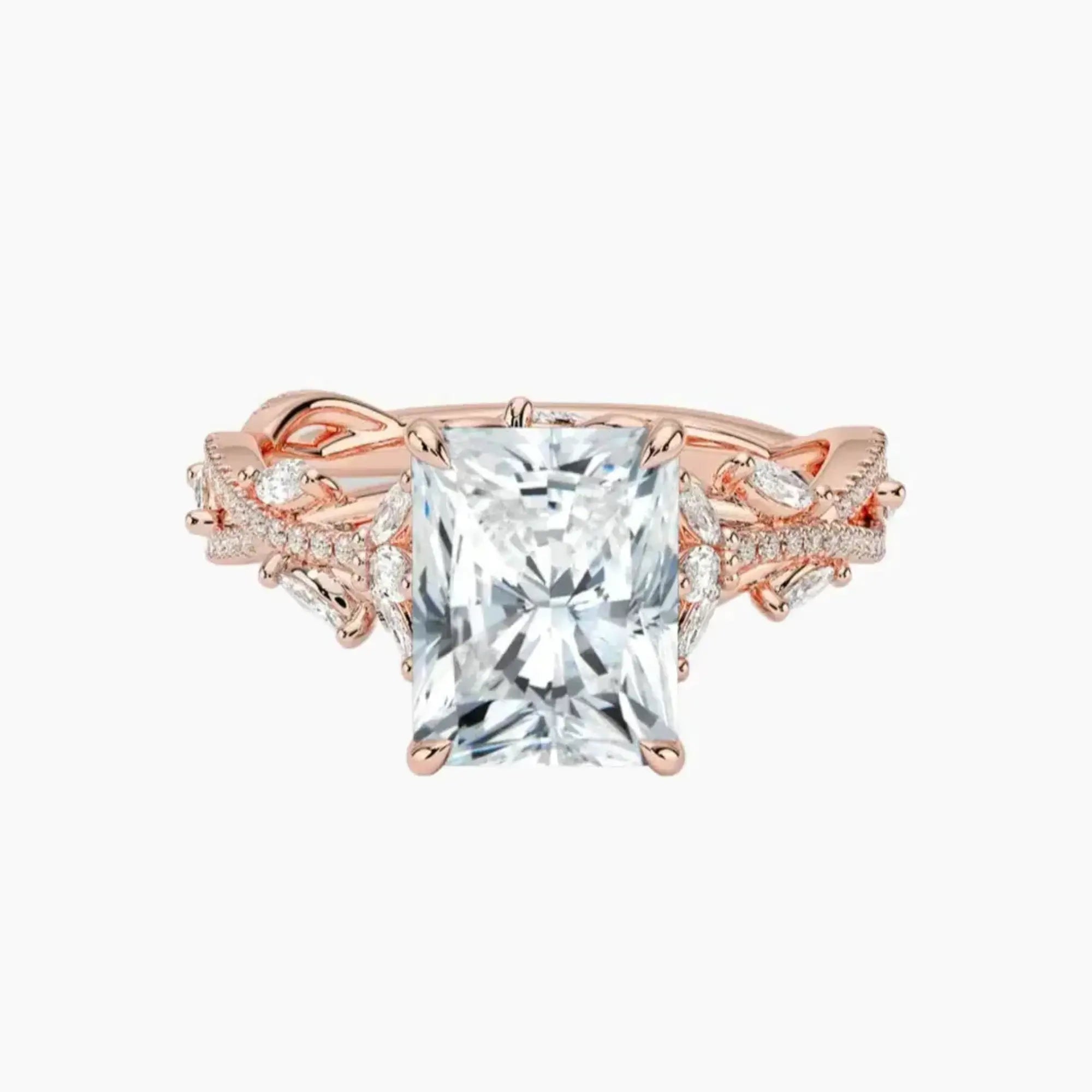 OBSER060 - Melia Adorned Radiant engagement ring setting view 4