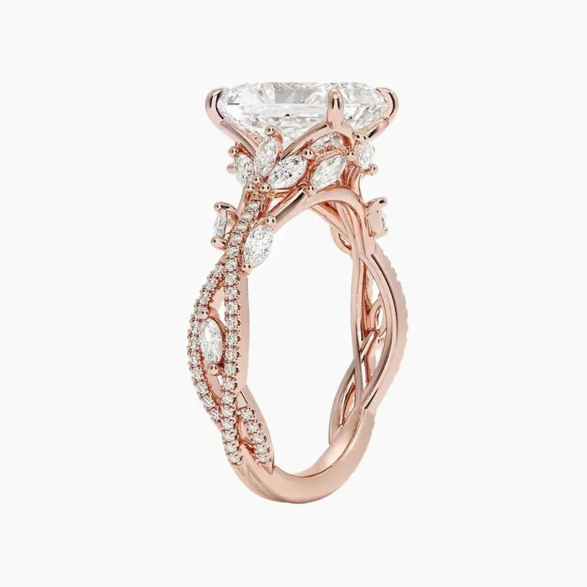 OBSER060 - Melia Adorned Radiant engagement ring setting view 5
