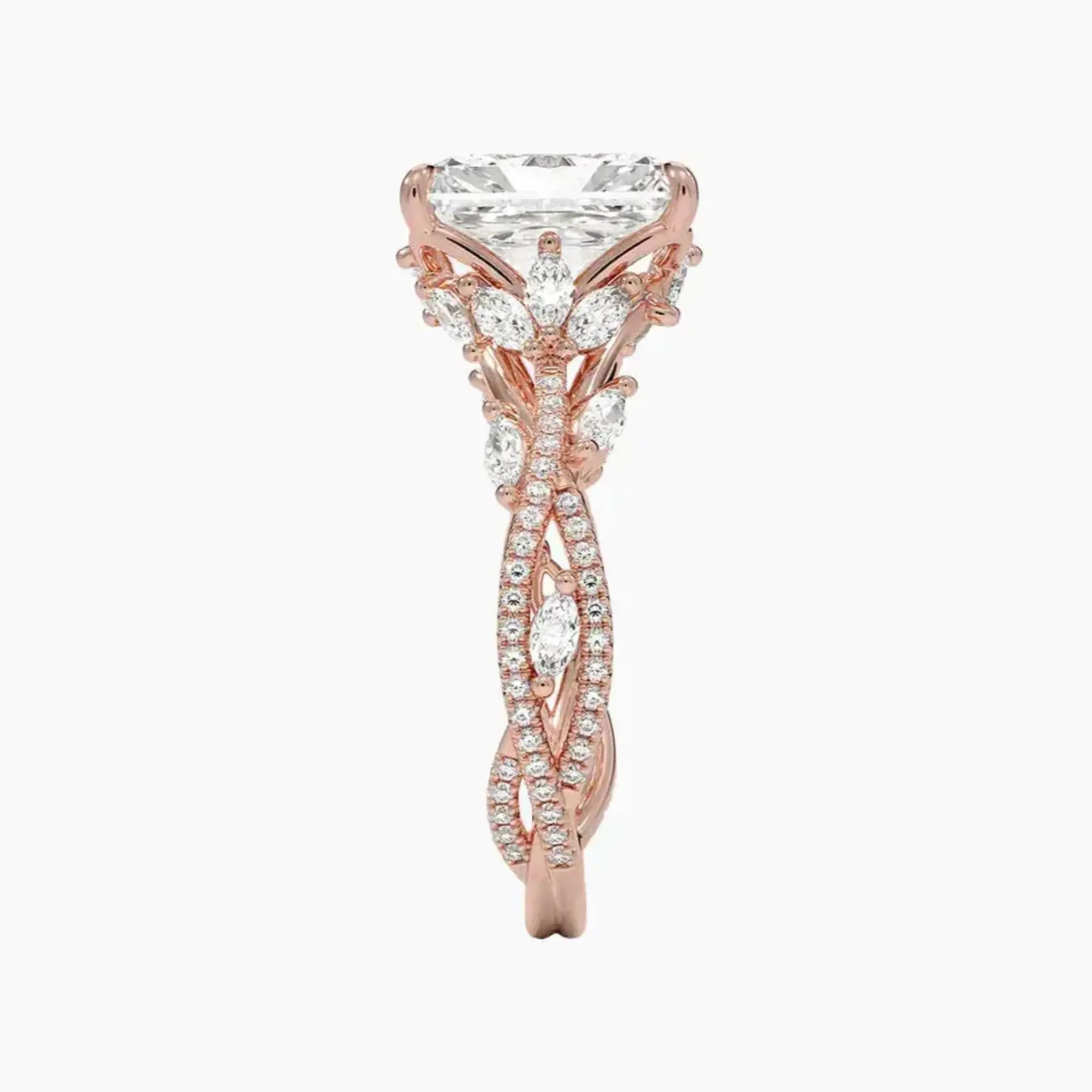 OBSER060 - Melia Adorned Radiant engagement ring setting view 6