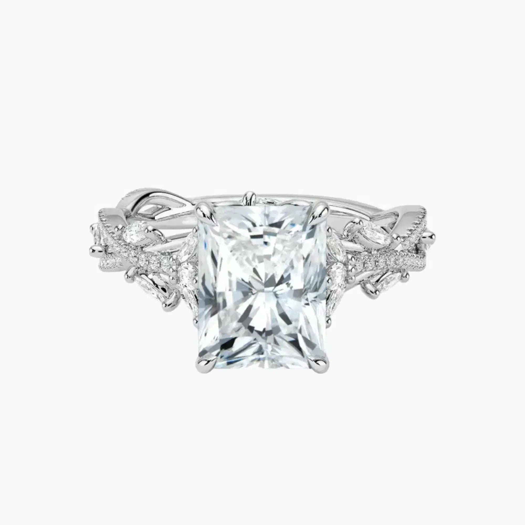 OBSER060 - Melia Adorned Radiant engagement ring setting view 1