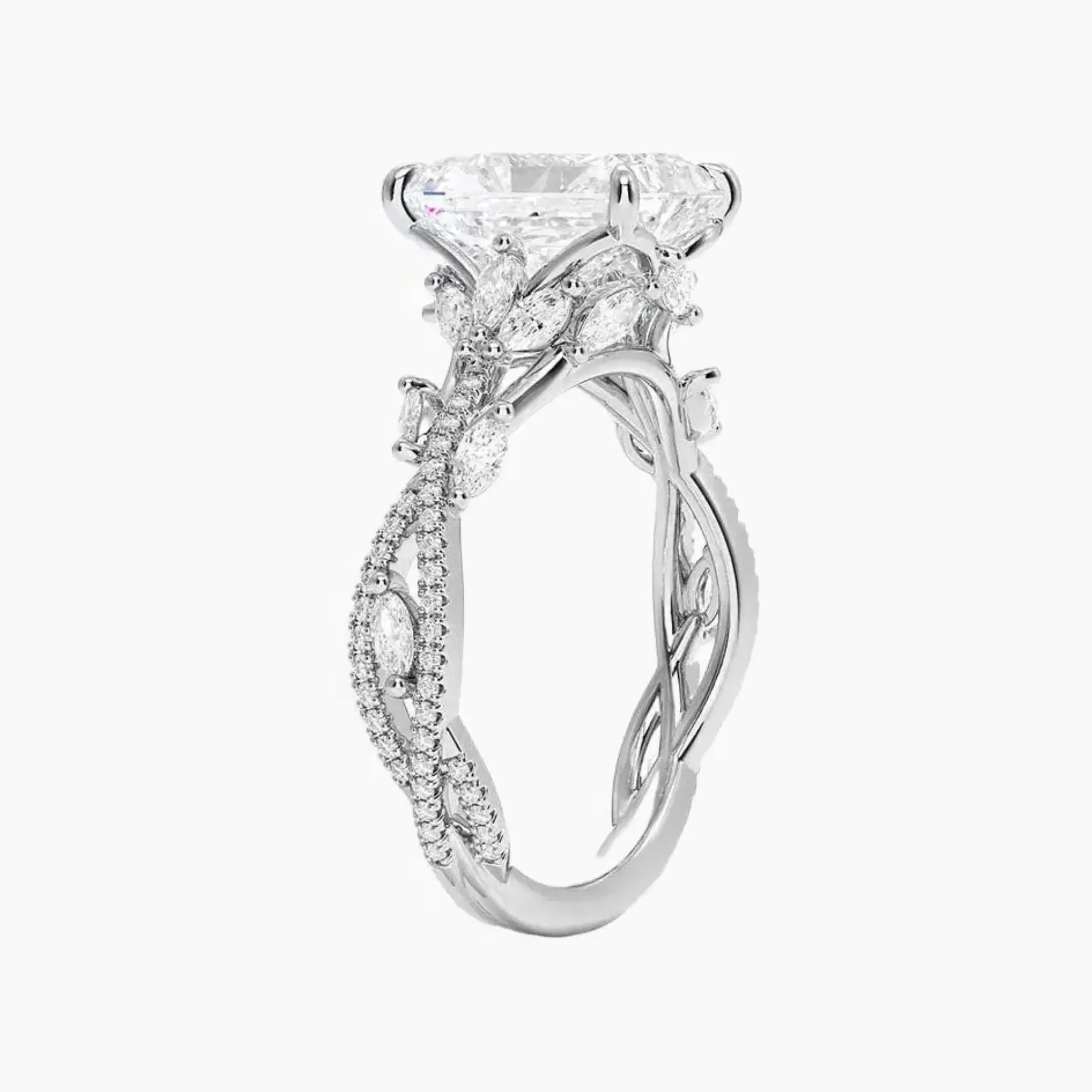 OBSER060 - Melia Adorned Radiant engagement ring setting view 2