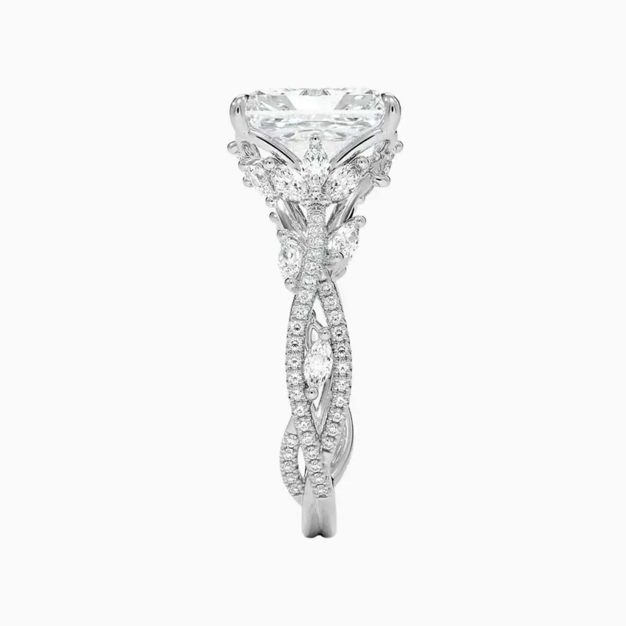 OBSER060 - Melia Adorned Radiant engagement ring setting view 3