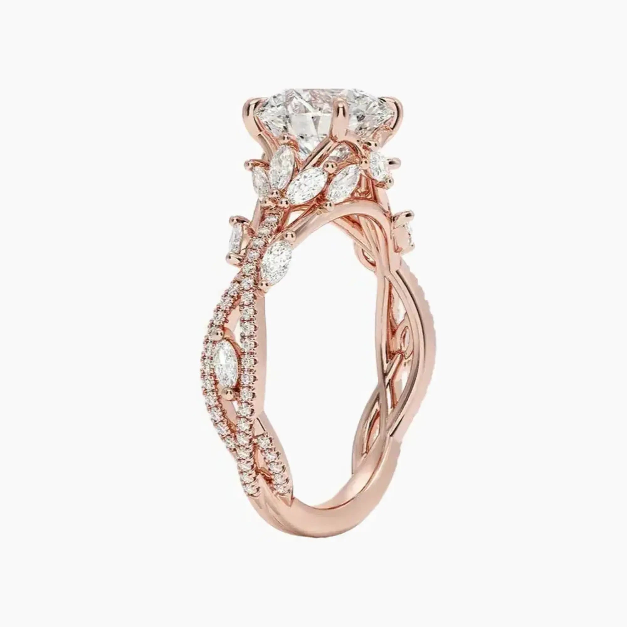 OBSER063 - Melia Adorned Round engagement ring setting view 5