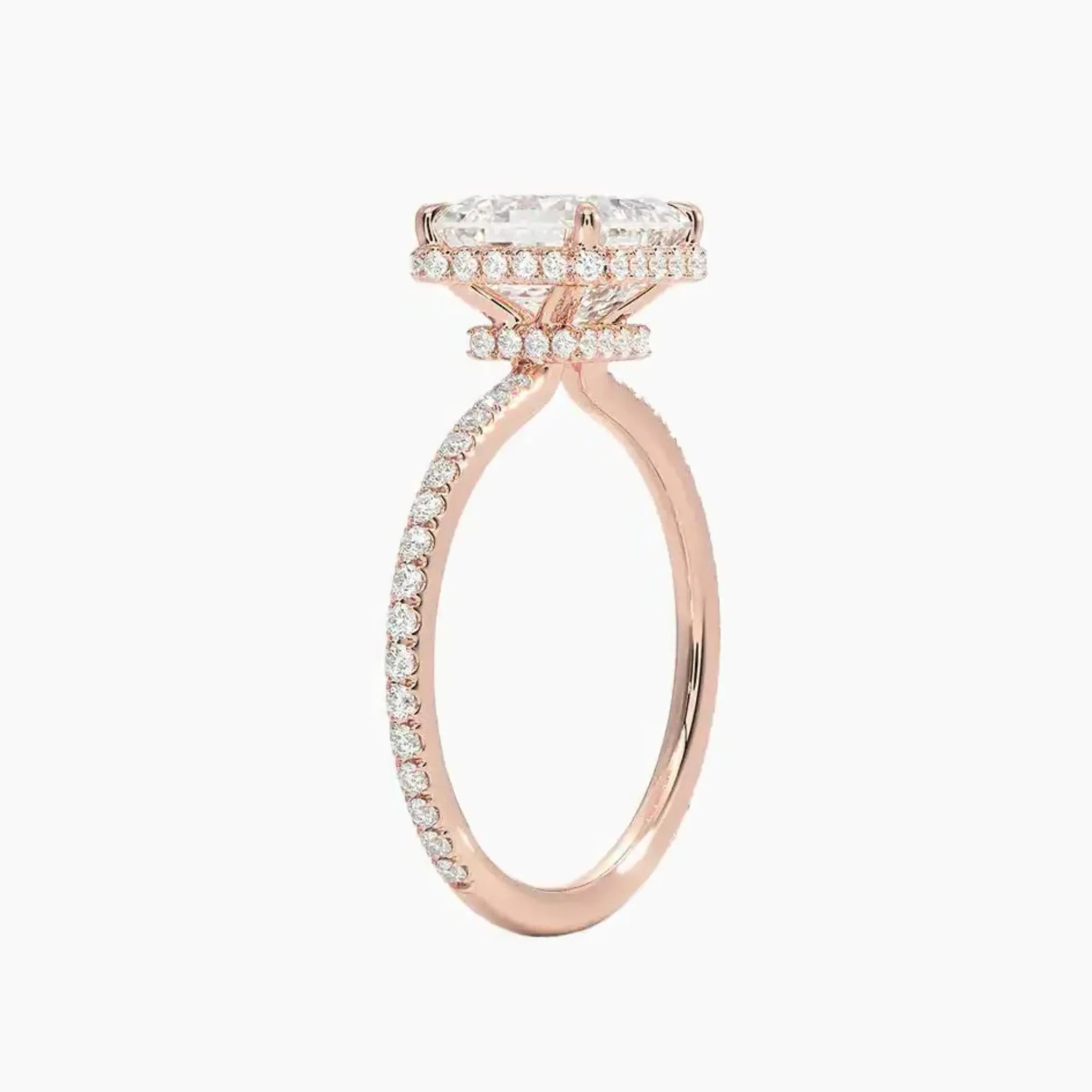 OBSER501 - Mirabel Pave Halo Asscher engagement ring setting view 5