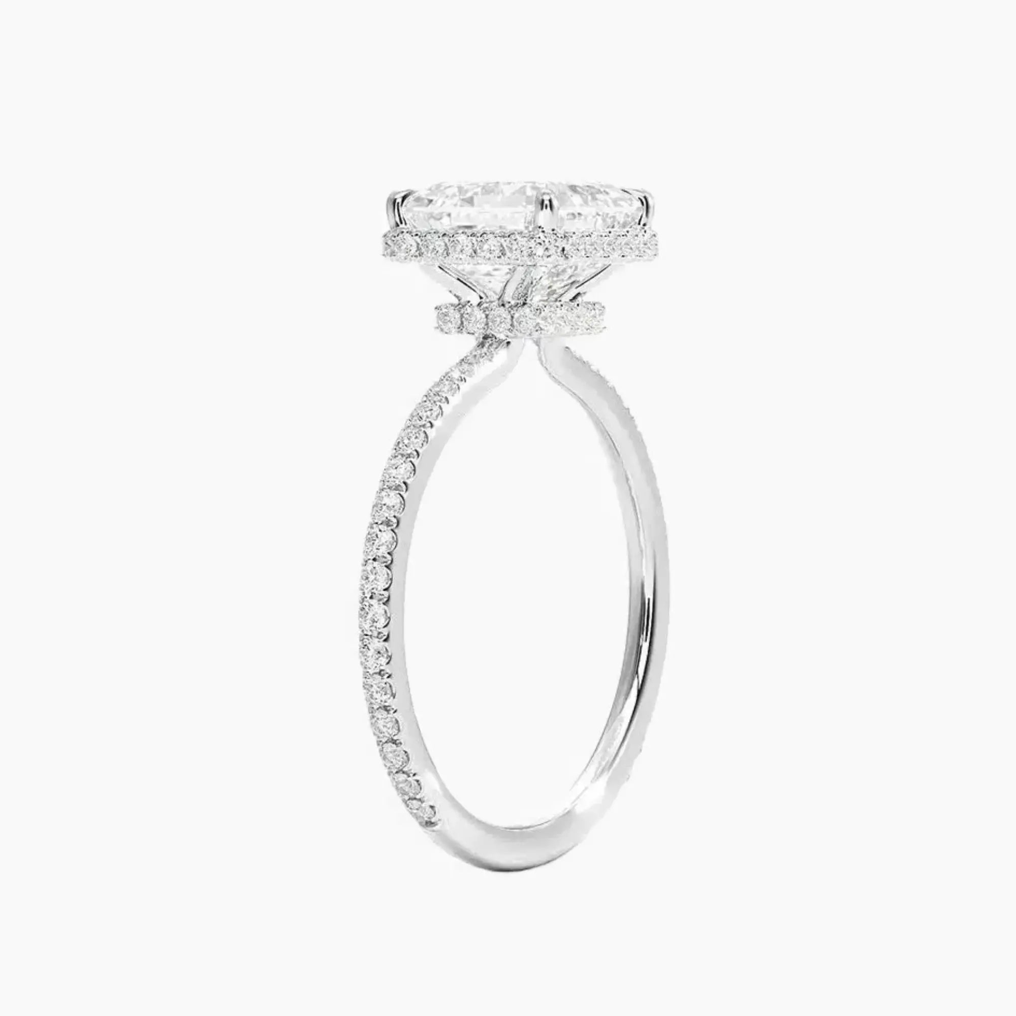 OBSER501 - Mirabel Pave Halo Asscher engagement ring setting view 2