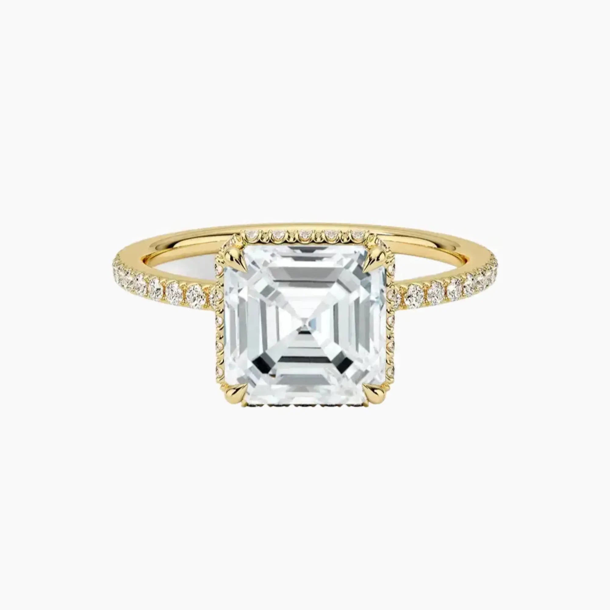 OBSER501 - Mirabel Pave Halo Asscher engagement ring setting view 7