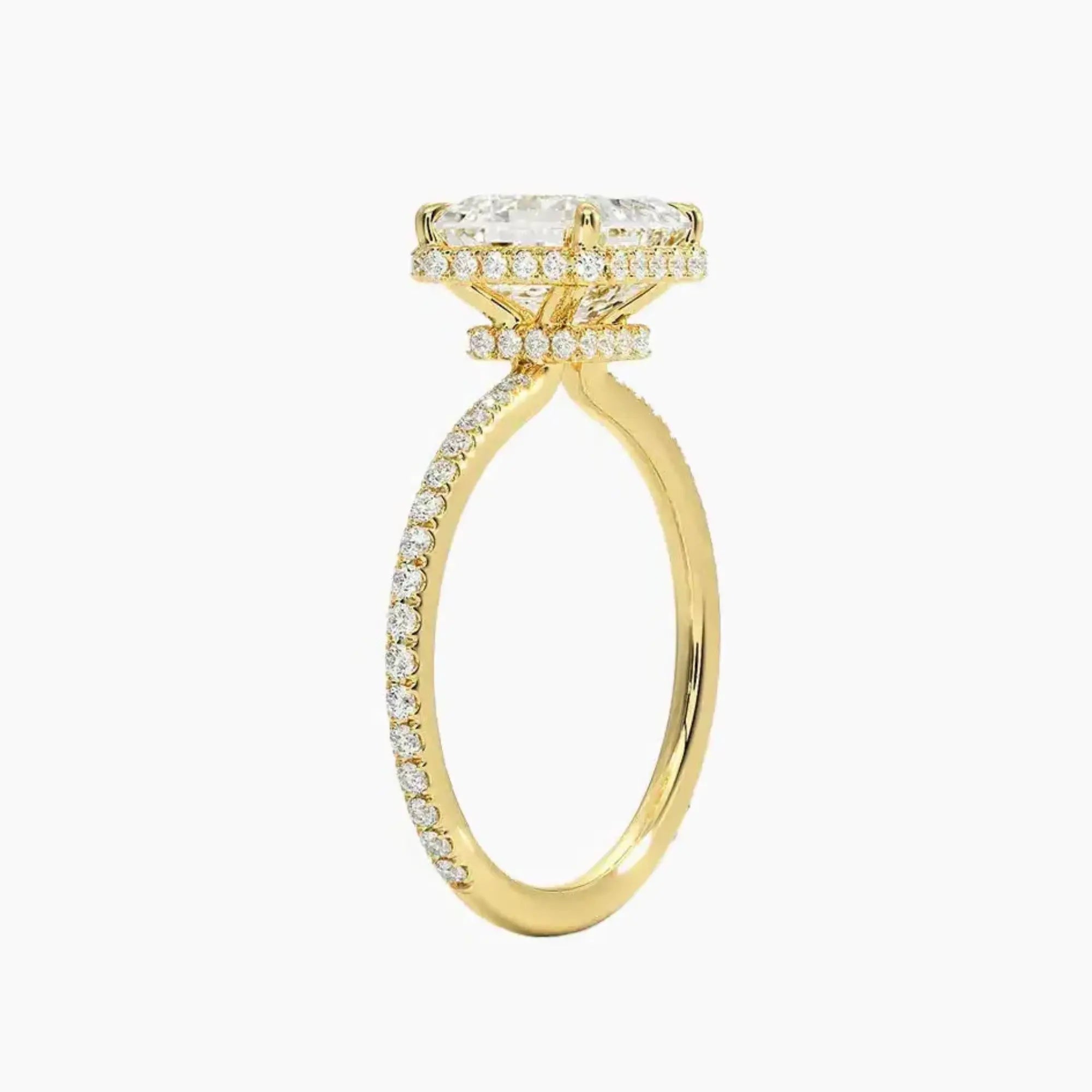 OBSER501 - Mirabel Pave Halo Asscher engagement ring setting view 8