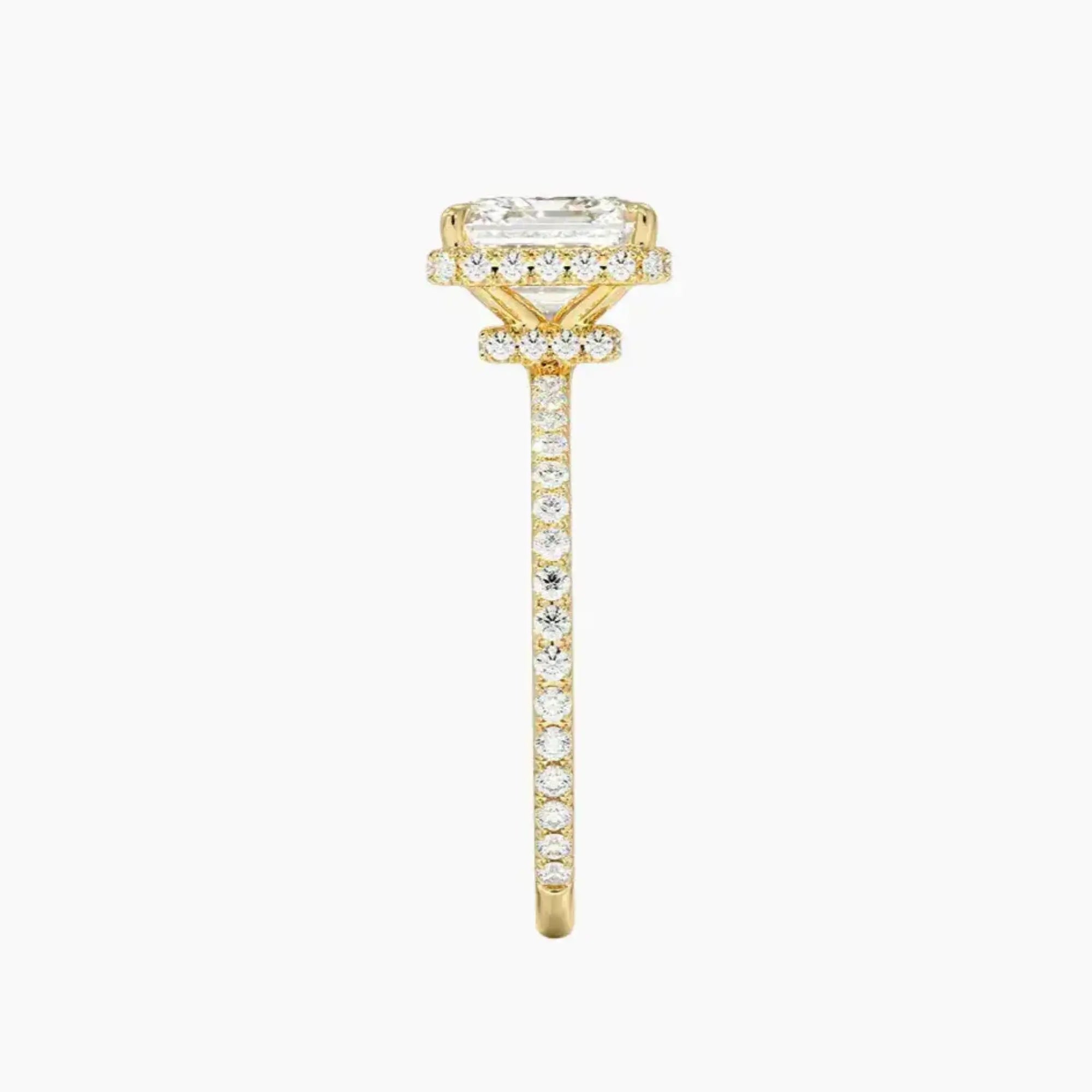 OBSER501 - Mirabel Pave Halo Asscher engagement ring setting view 9