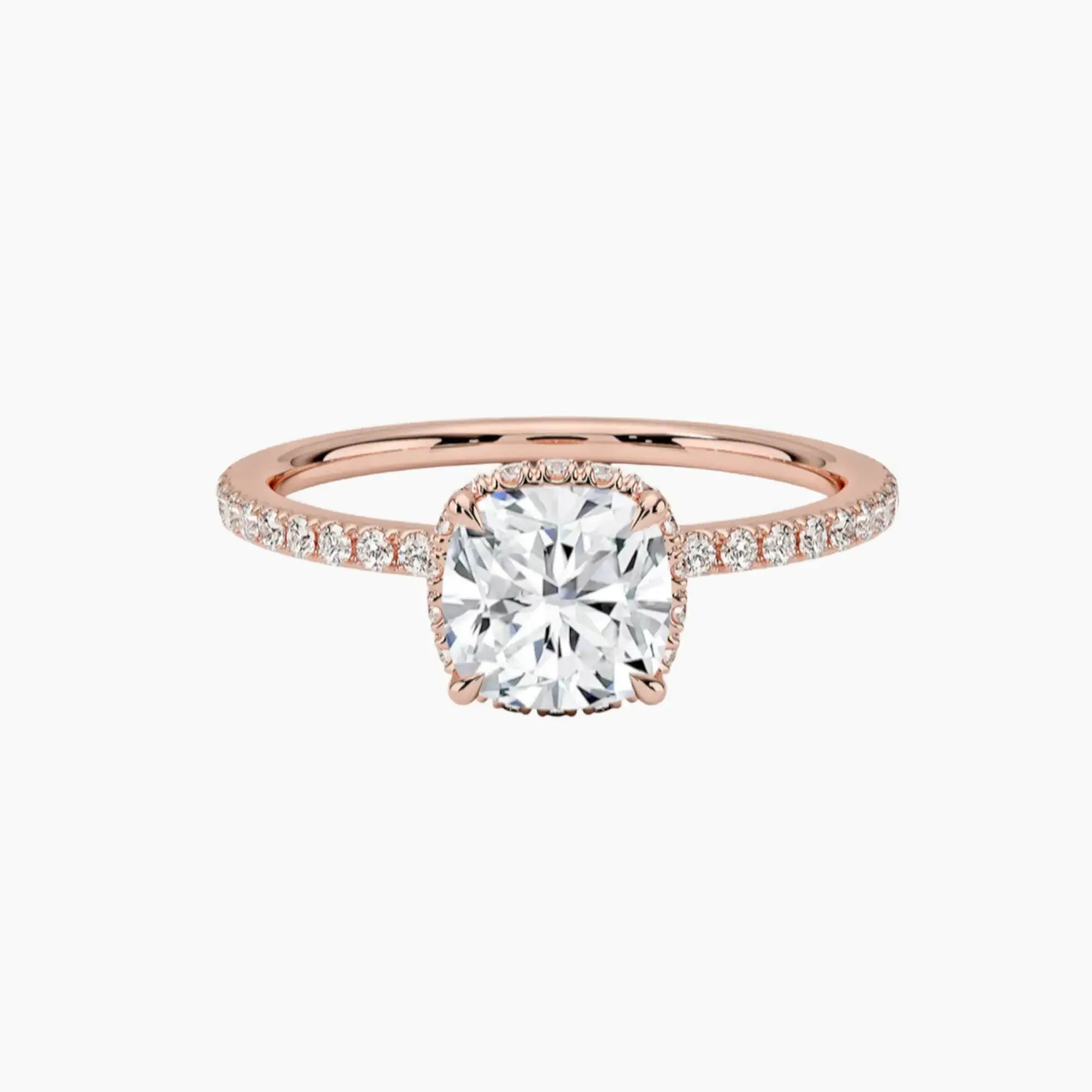 OBSER505 - Mirabel Pave Halo Cushion engagement ring setting view 4