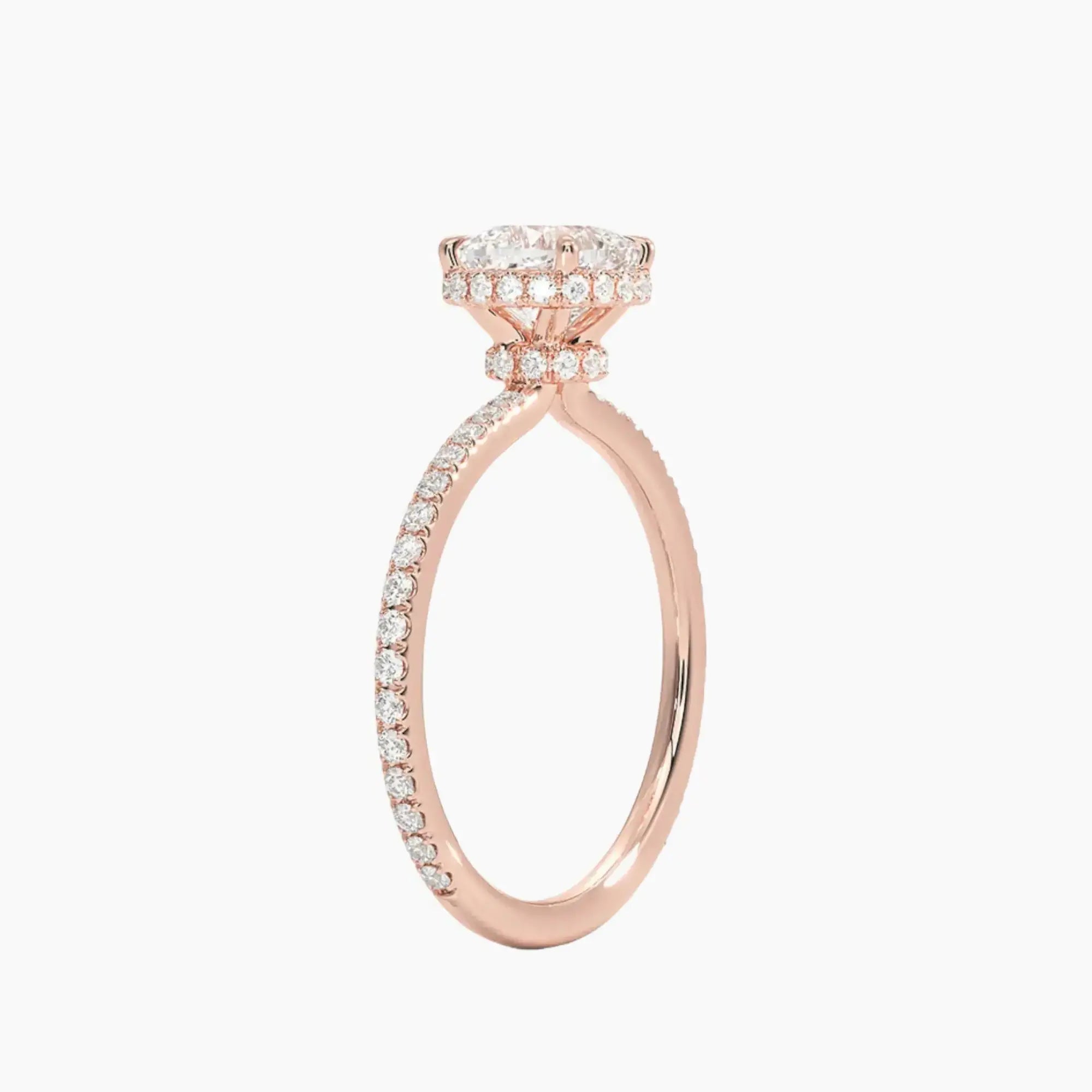 OBSER505 - Mirabel Pave Halo Cushion engagement ring setting view 5