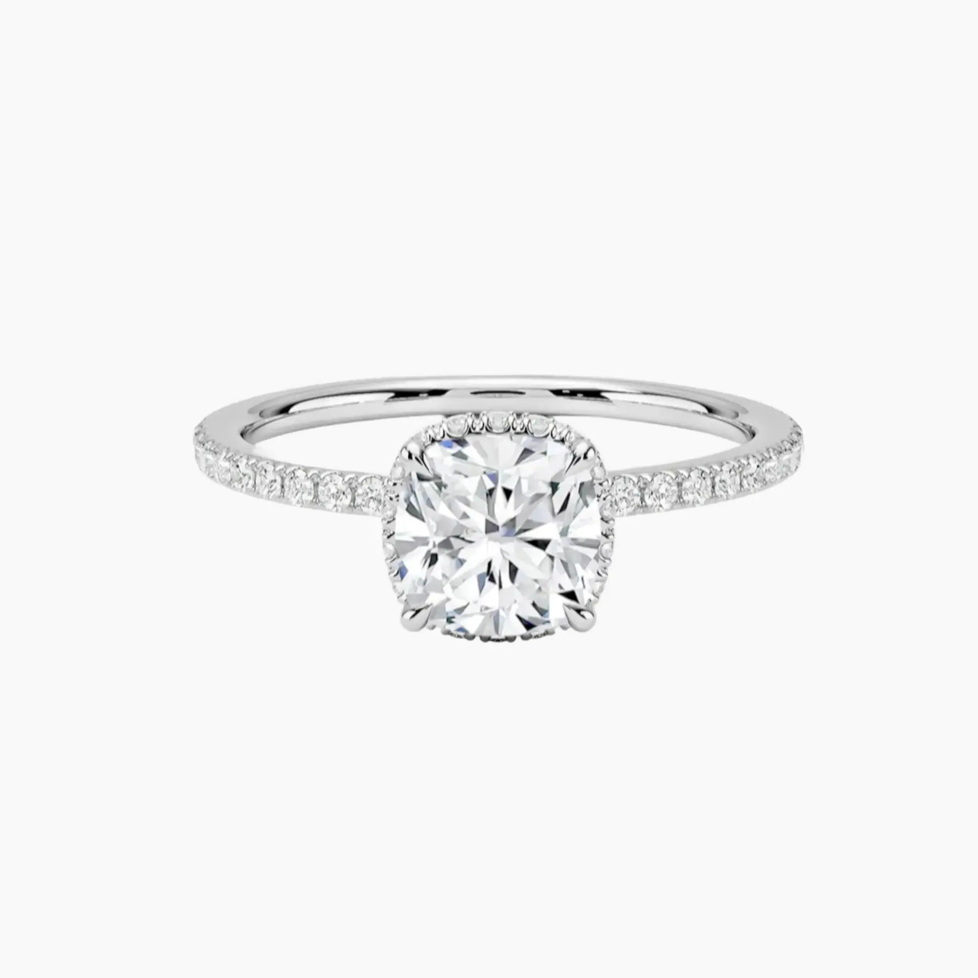 OBSER505 - Mirabel Pave Halo Cushion engagement ring setting view 1