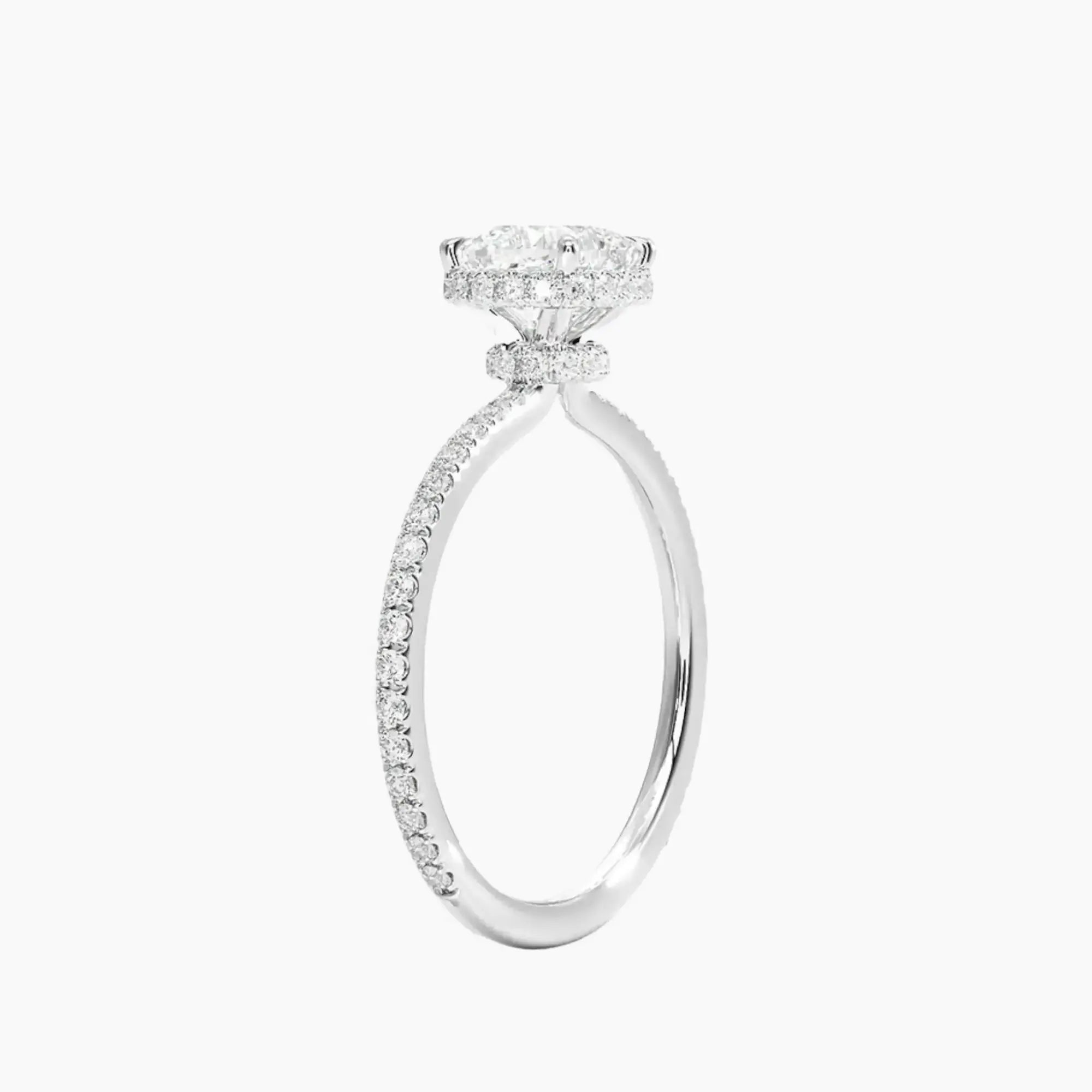 OBSER505 - Mirabel Pave Halo Cushion engagement ring setting view 2