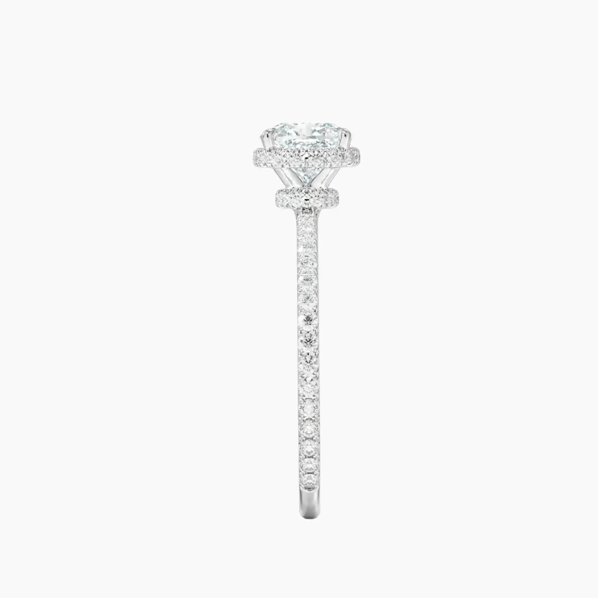 OBSER505 - Mirabel Pave Halo Cushion engagement ring setting view 3