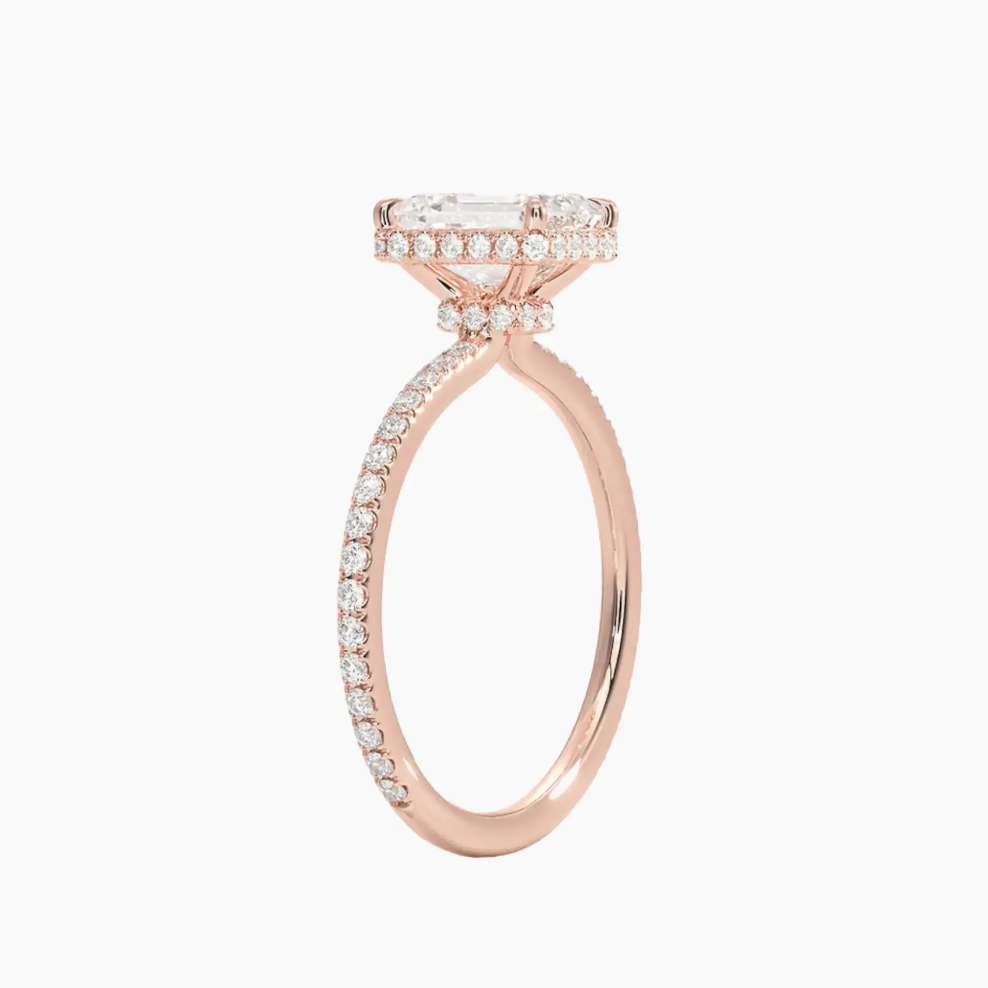 OBSER503 - Mirabel Pave Halo Emerald engagement ring setting view 5