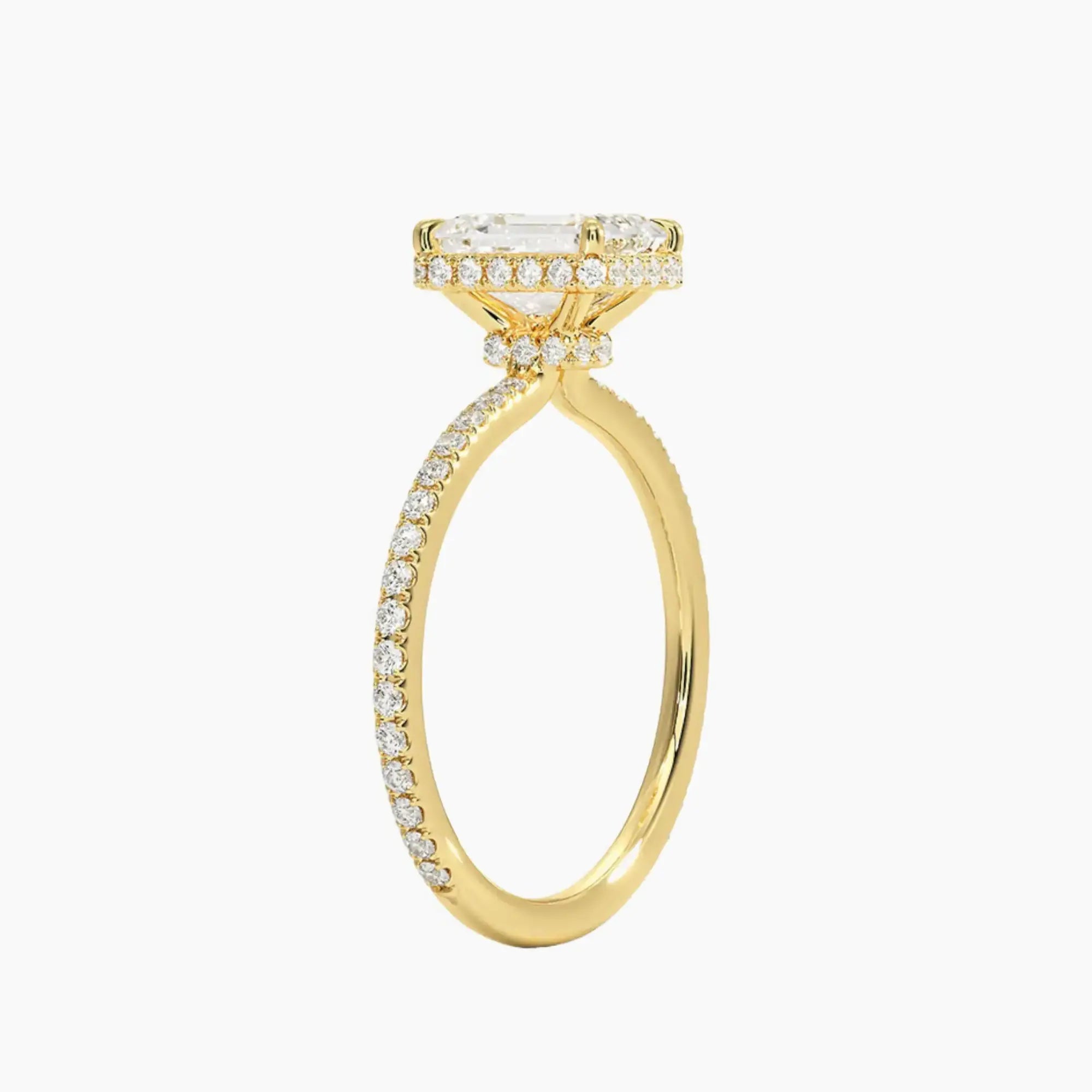 OBSER503 - Mirabel Pave Halo Emerald engagement ring setting view 8