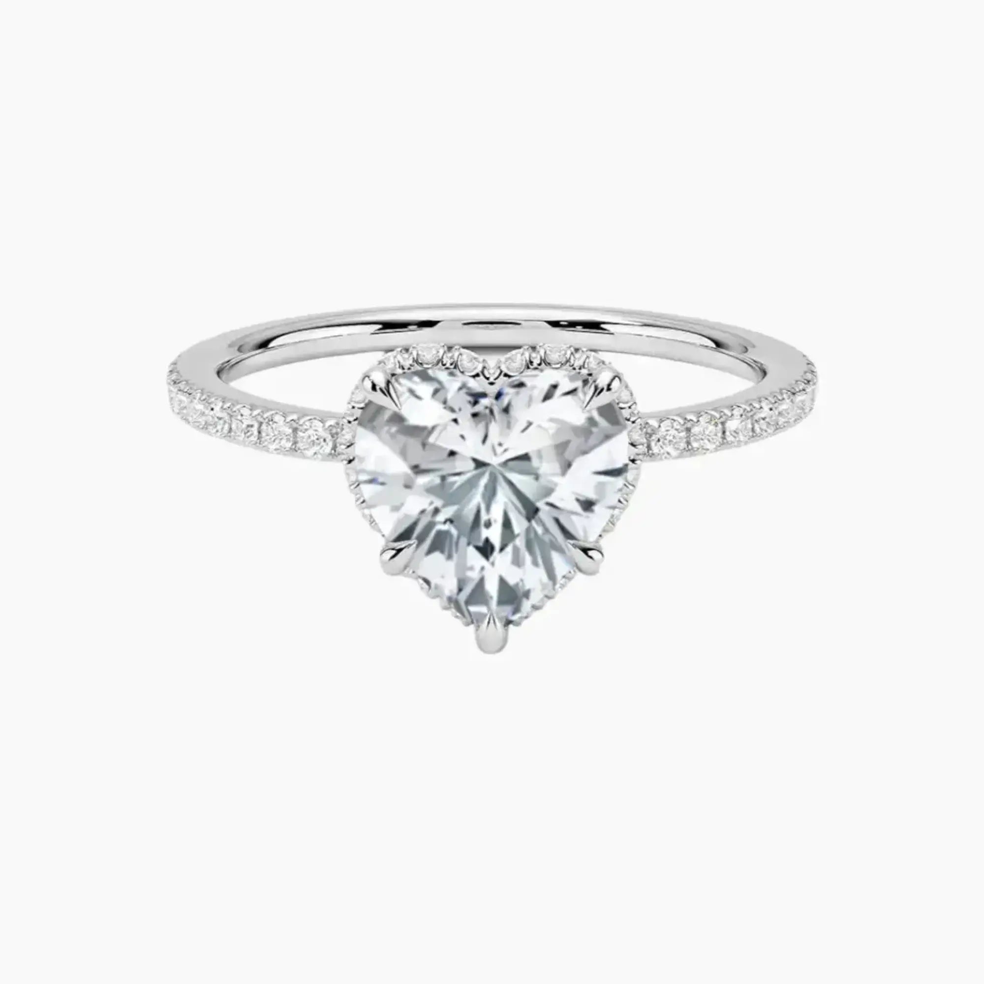 OBSER169 - Mirabel Pave Halo Heart engagement ring setting view 1