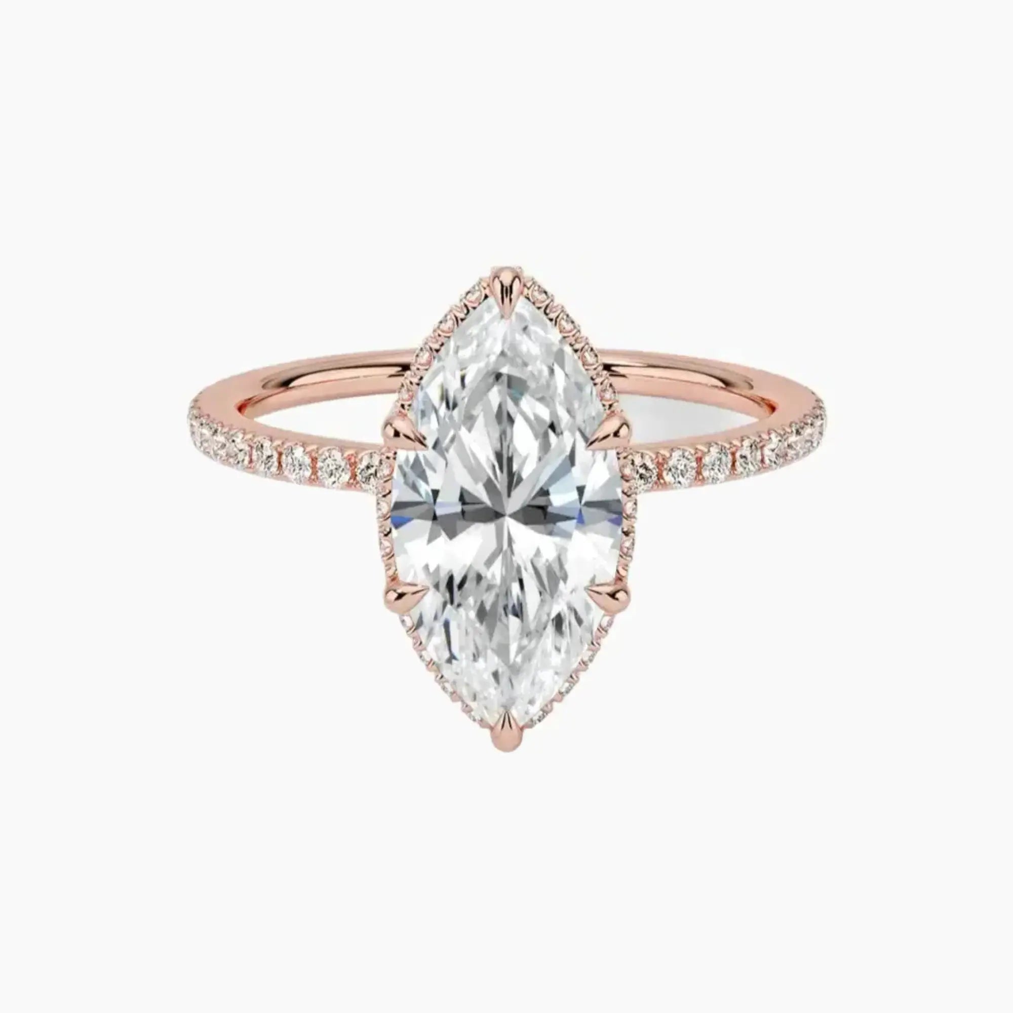 OBSER502 - Mirabel Pave Halo Marquise engagement ring setting view 4