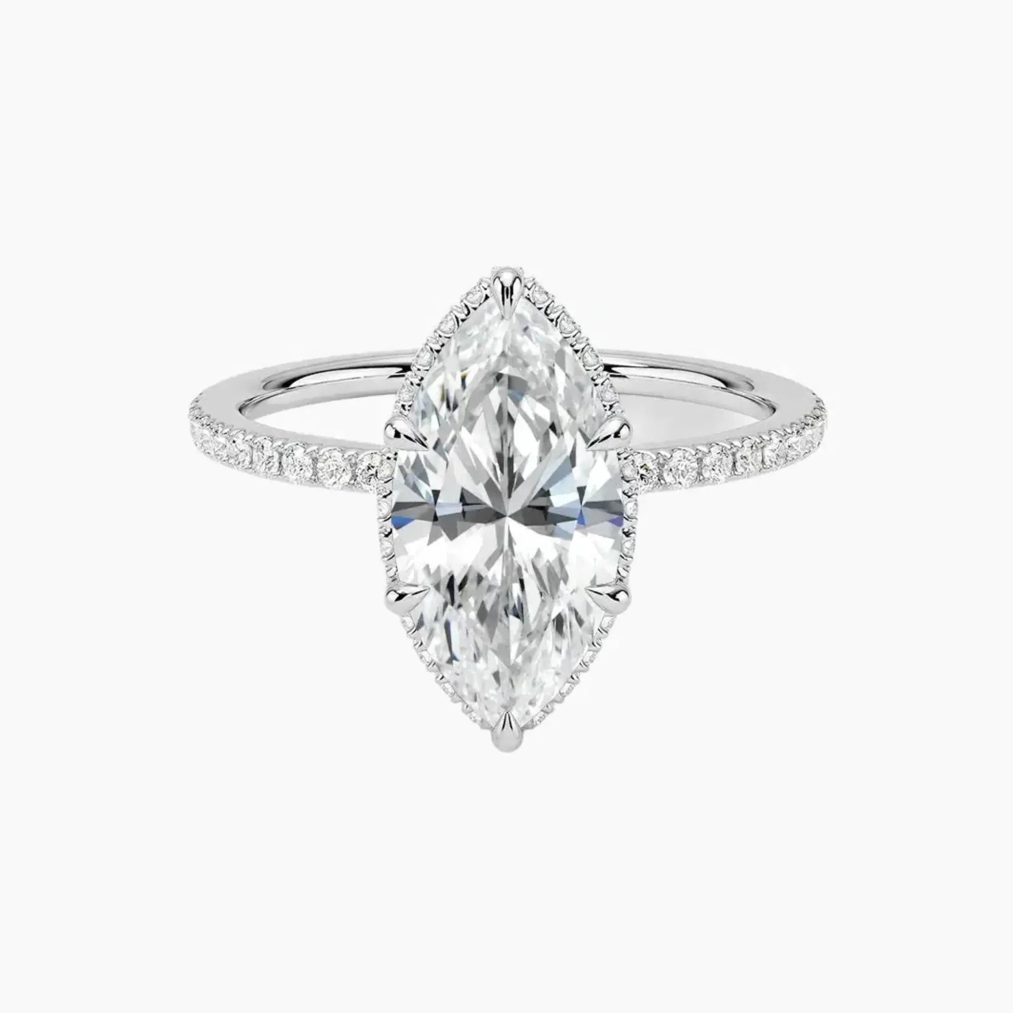 OBSER502 - Mirabel Pave Halo Marquise engagement ring setting view 1