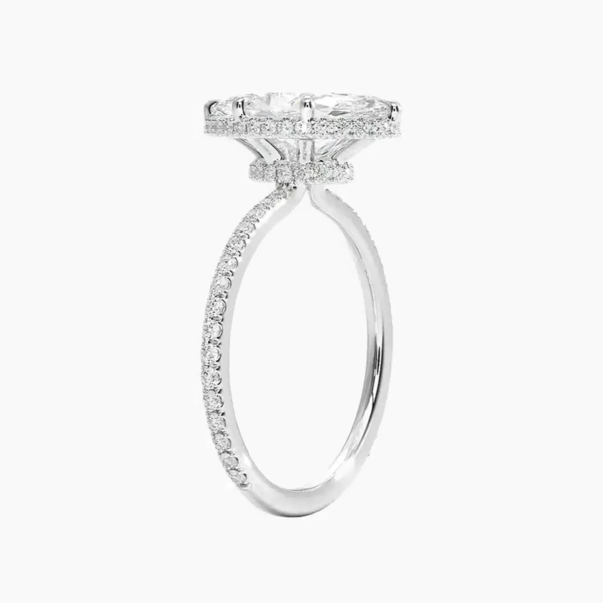OBSER502 - Mirabel Pave Halo Marquise engagement ring setting view 2