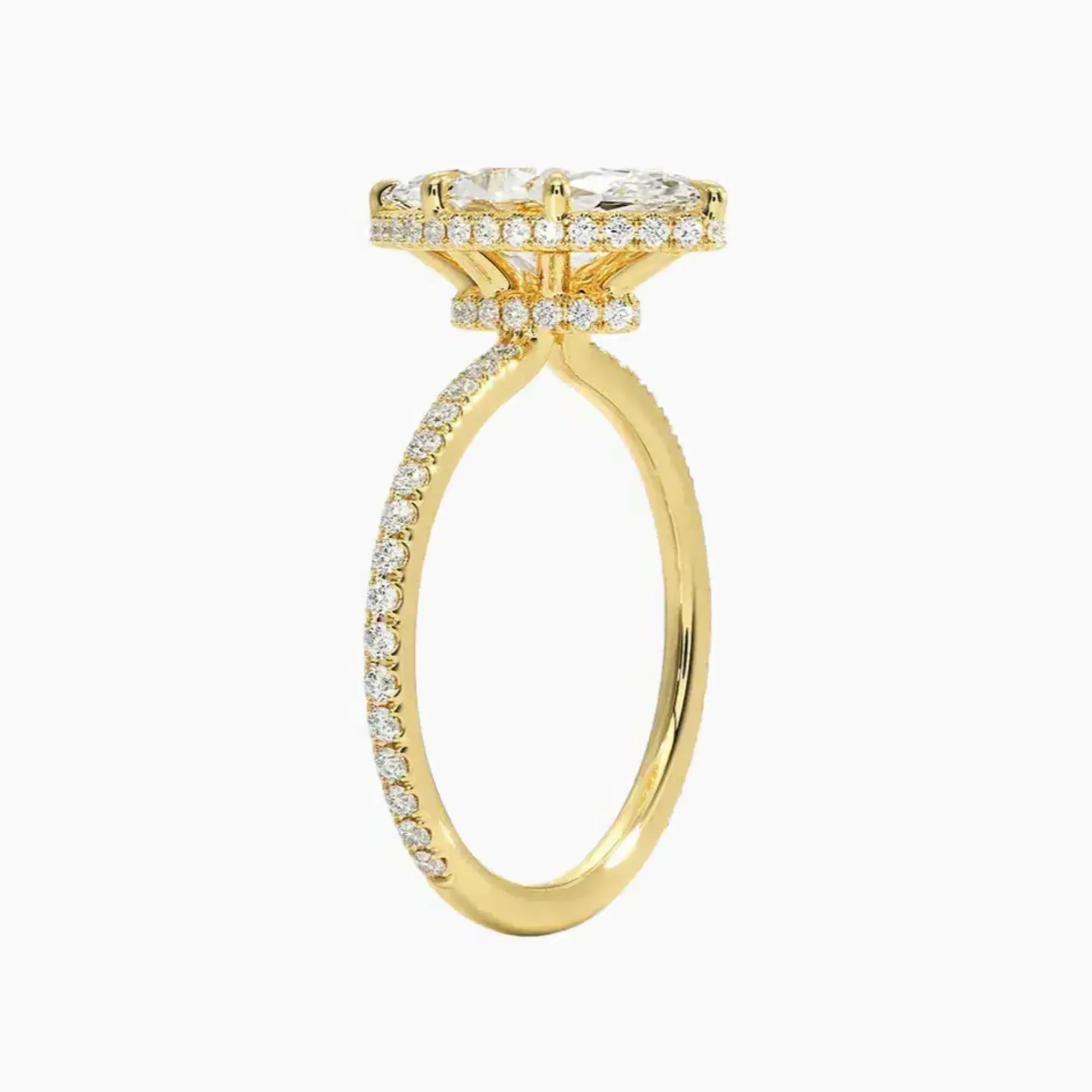 OBSER502 - Mirabel Pave Halo Marquise engagement ring setting view 8