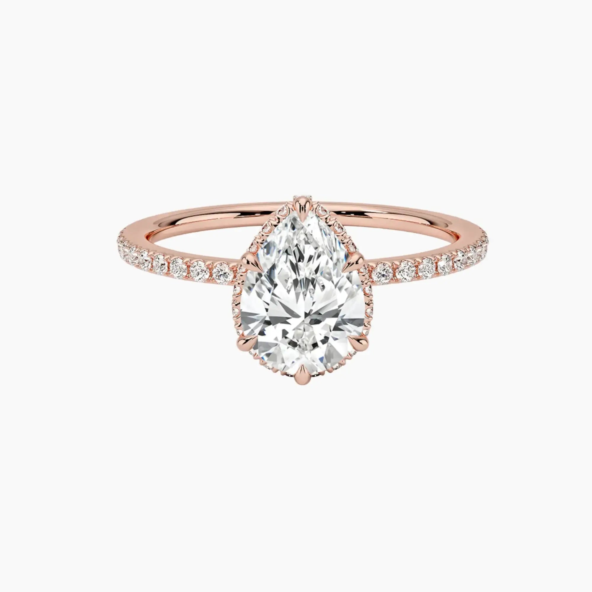 OBSER071 - Mirabel Pave Halo Pear engagement ring setting view 4