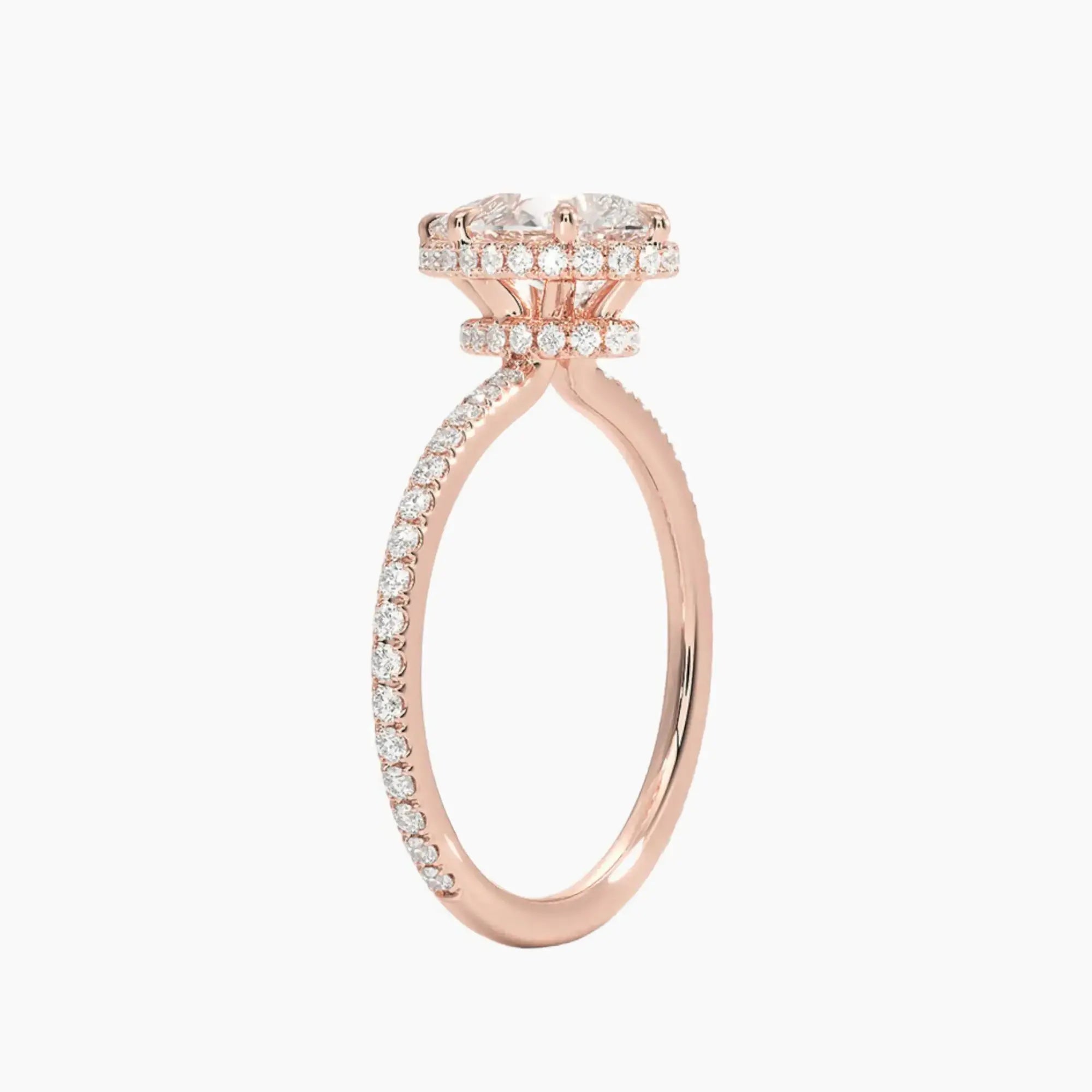 OBSER071 - Mirabel Pave Halo Pear engagement ring setting view 5