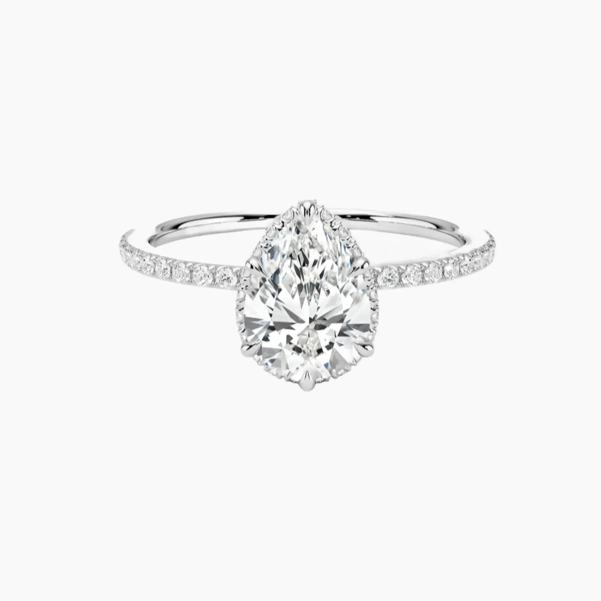 OBSER071 - Mirabel Pave Halo Pear engagement ring setting view 1