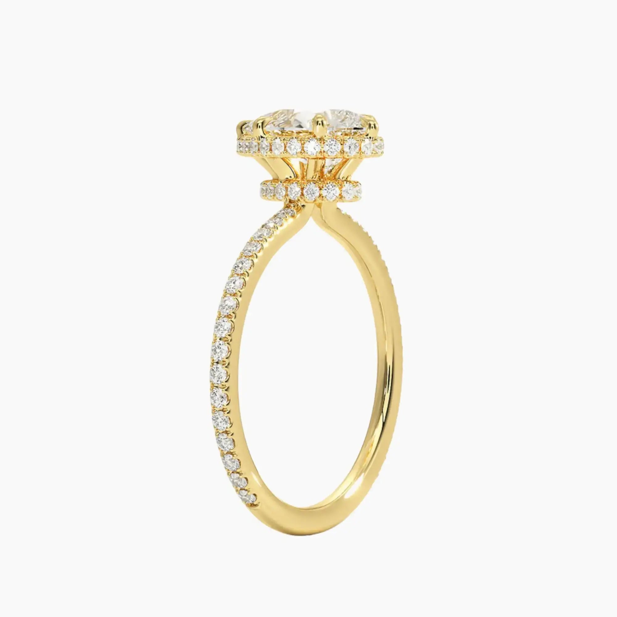 OBSER071 - Mirabel Pave Halo Pear engagement ring setting view 8