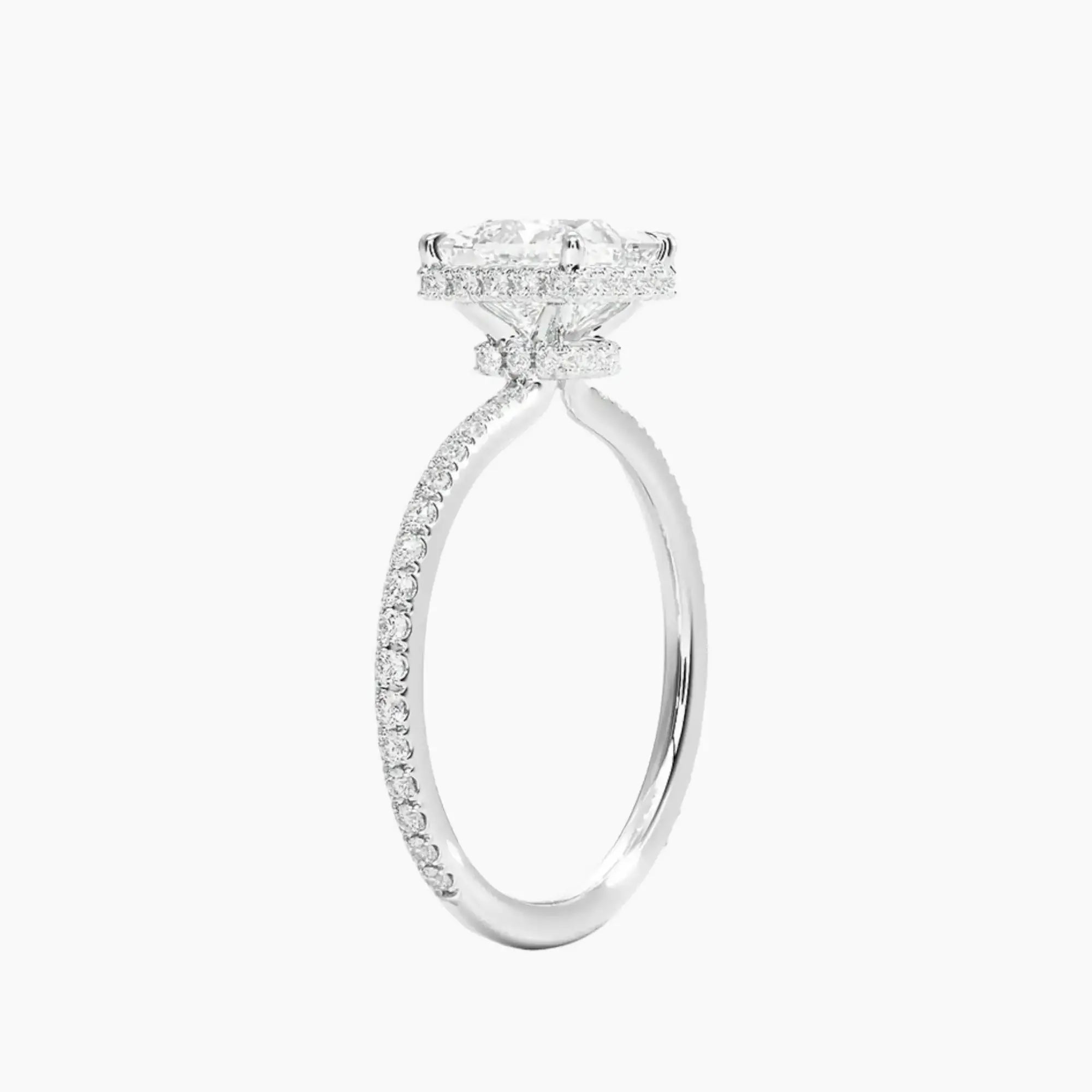 OBSER504 - Mirabel Pave Halo Princess engagement ring setting view 2