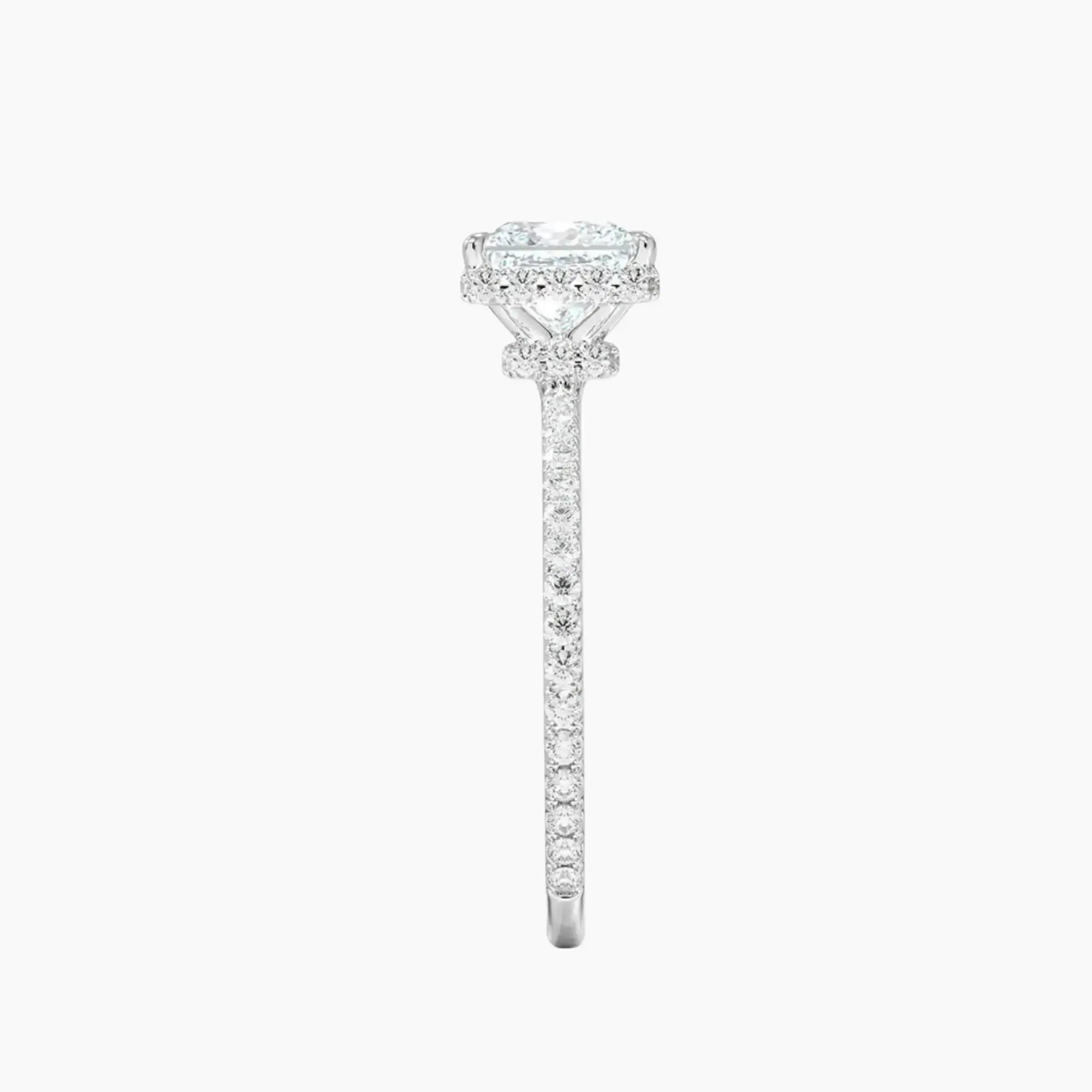 OBSER504 - Mirabel Pave Halo Princess engagement ring setting view 3