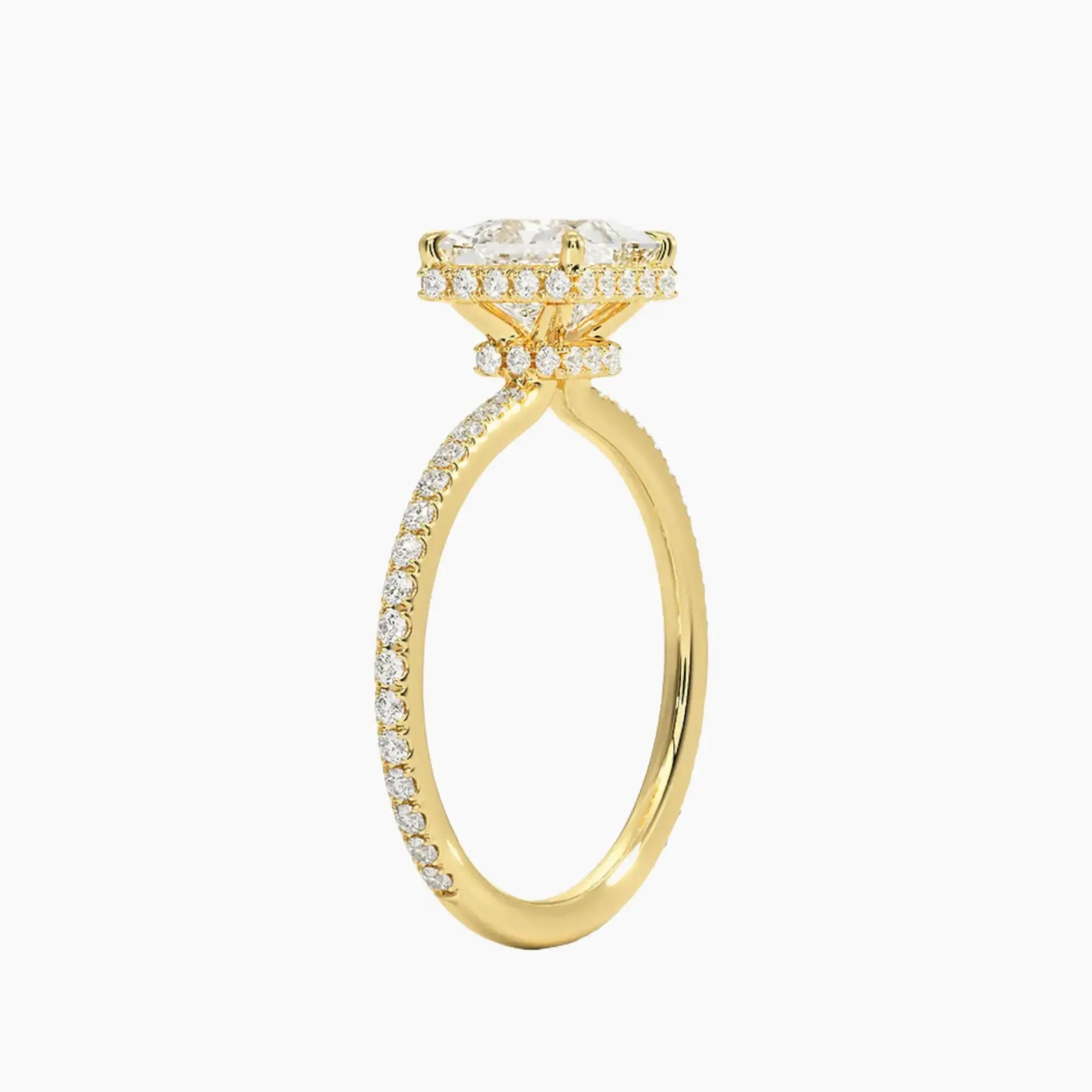 OBSER504 - Mirabel Pave Halo Princess engagement ring setting view 8