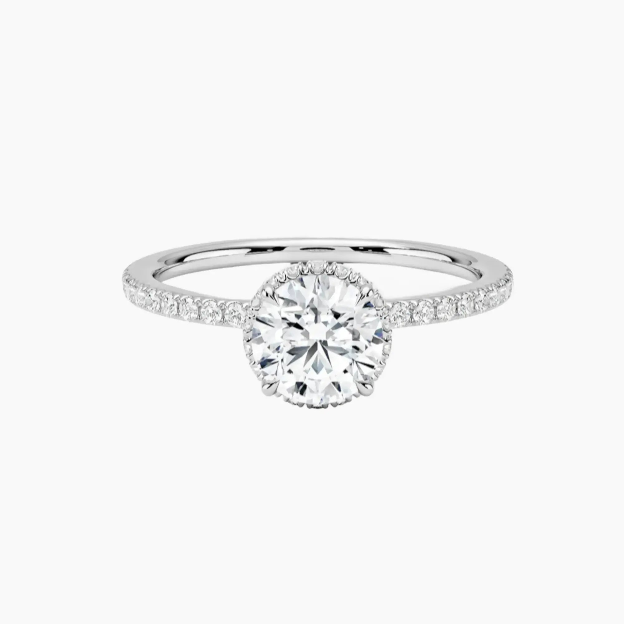 OBSER170 - Mirabel Pave Halo Round engagement ring setting view 1